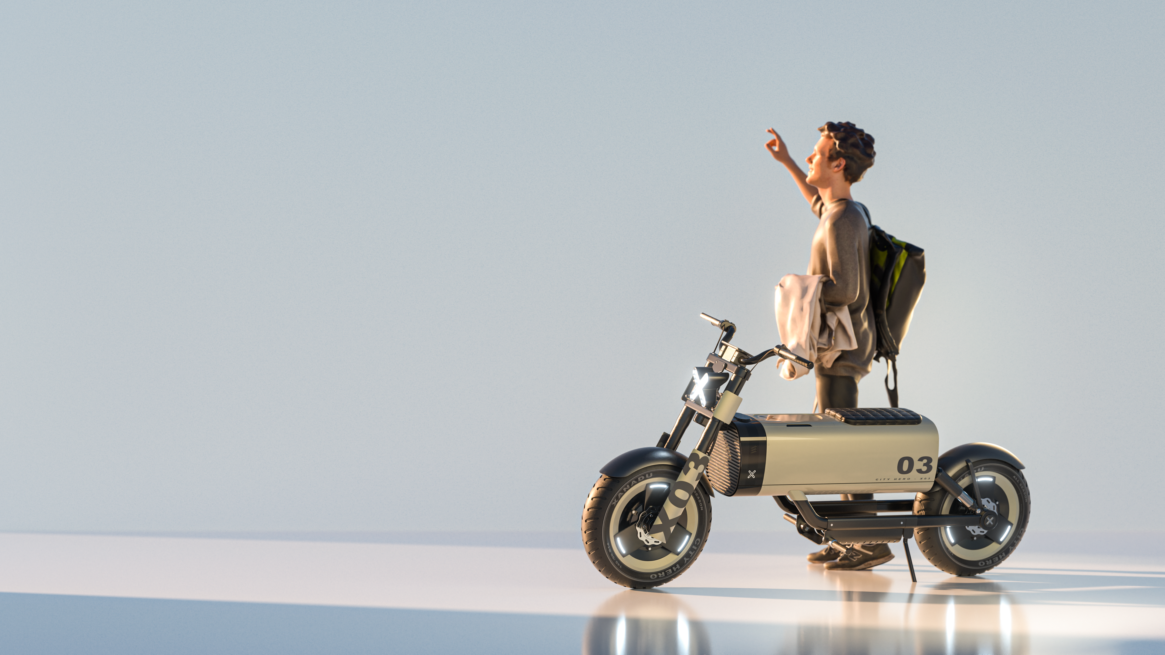 Electric motorcycle，integrated，light，