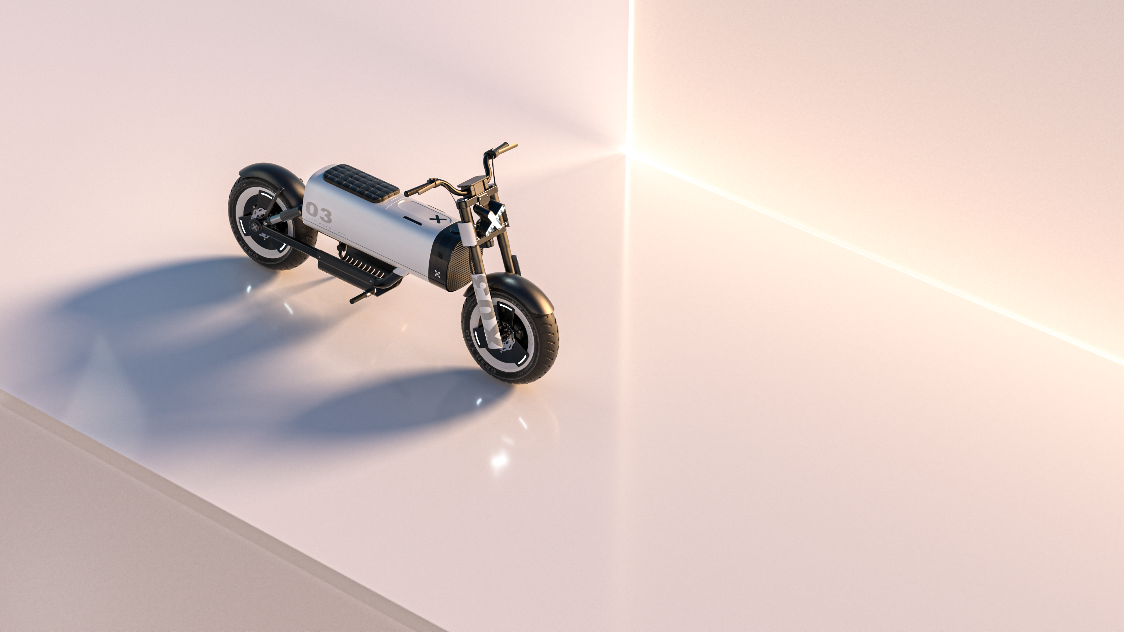 Electric motorcycle，integrated，light，