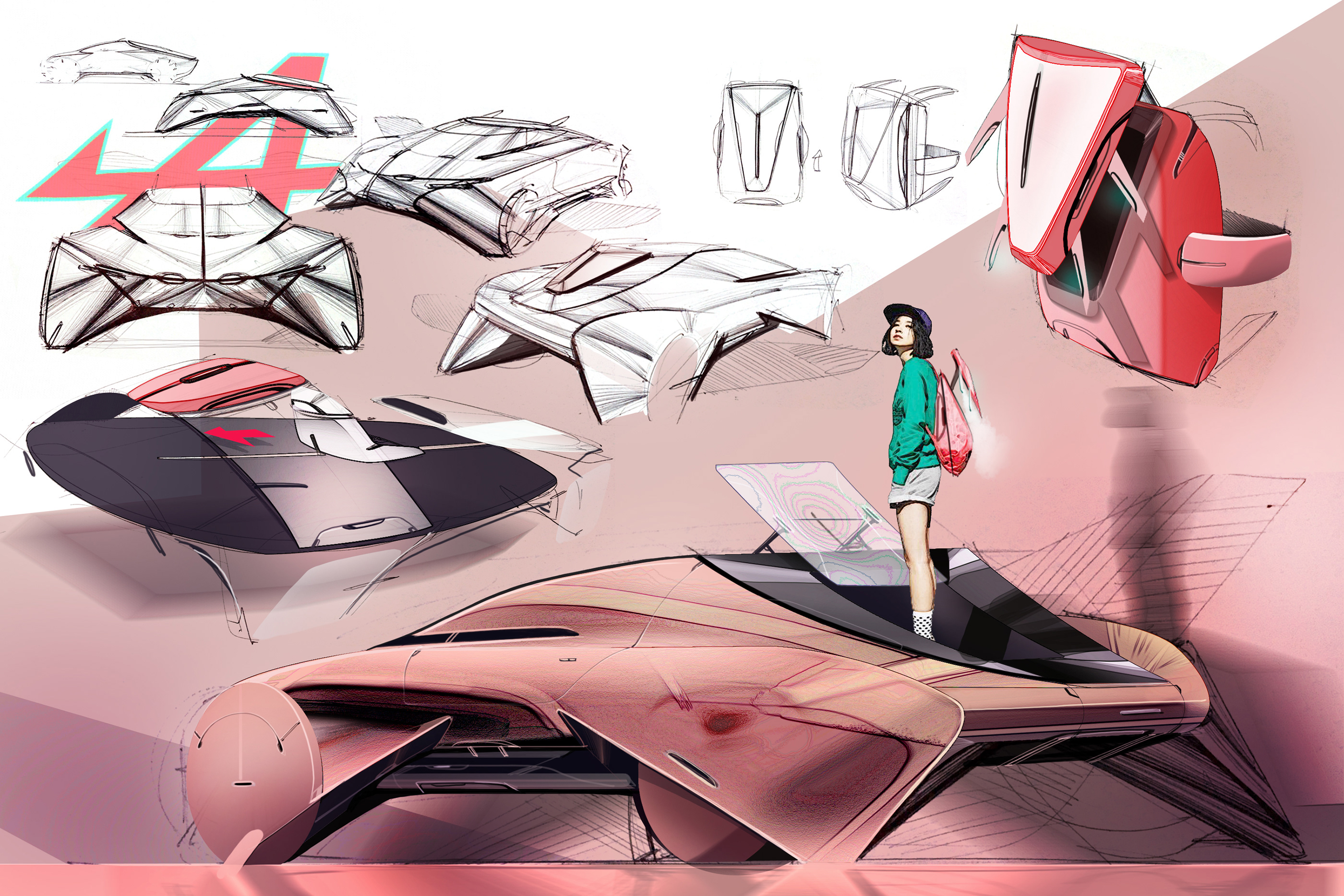 Render，Hand drawn，