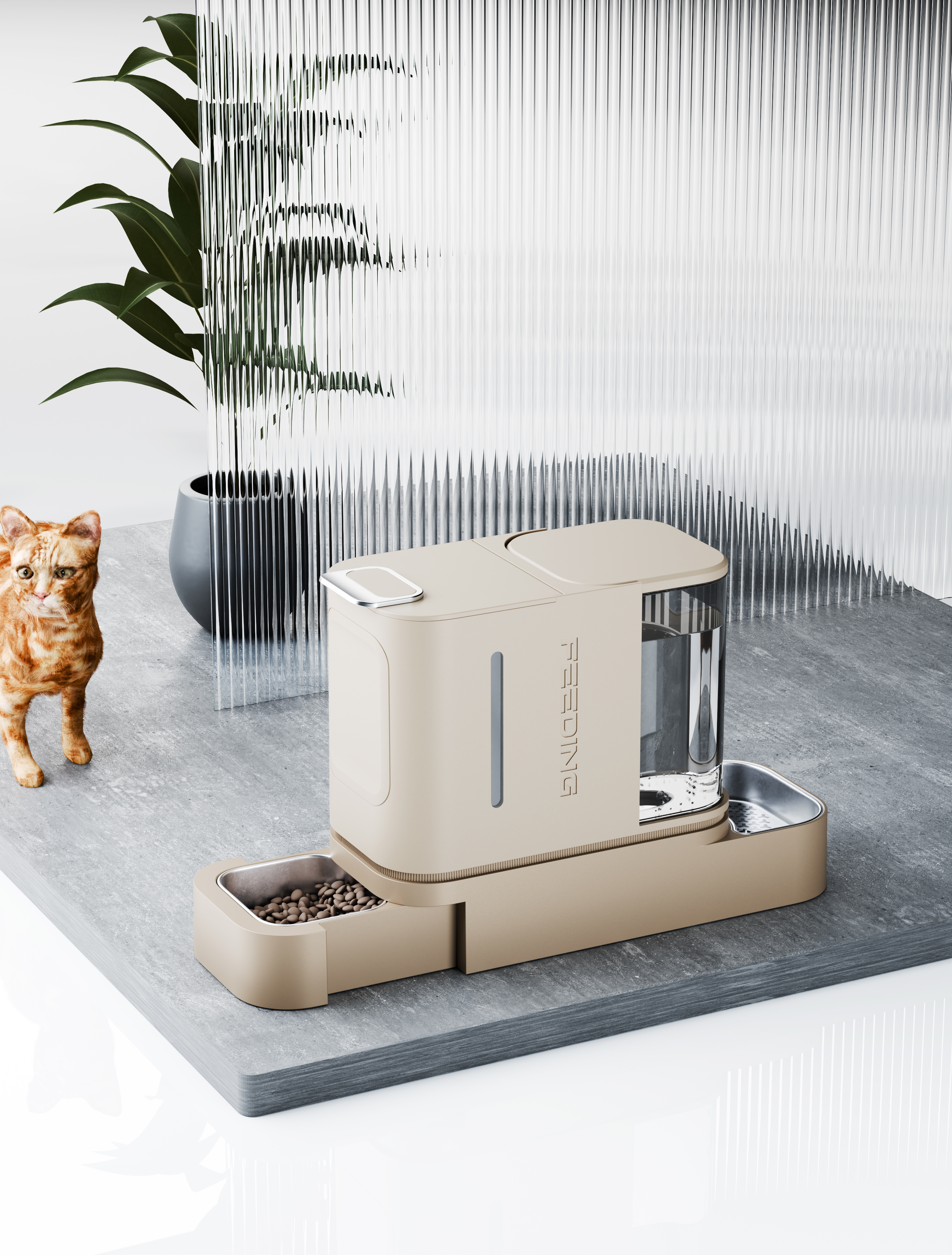 Cat Feeder，Feeder，Cat water dispenser，All-in-one drinking water feeding machine，