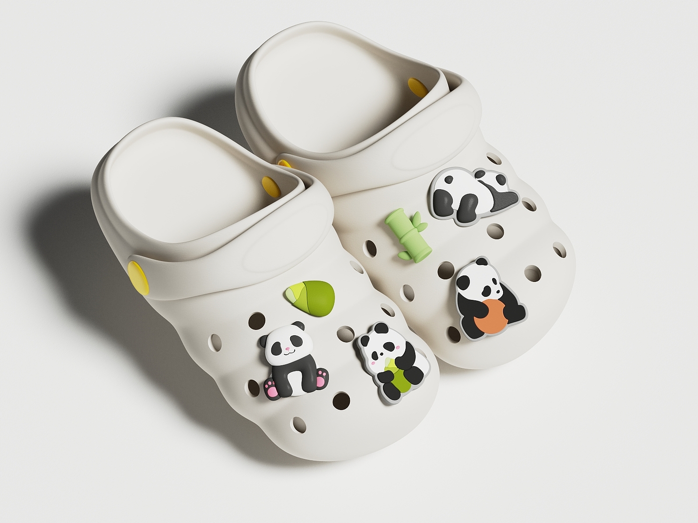 扣标，洞洞鞋，母婴，儿童，可爱，熊猫，胸章，婴童，