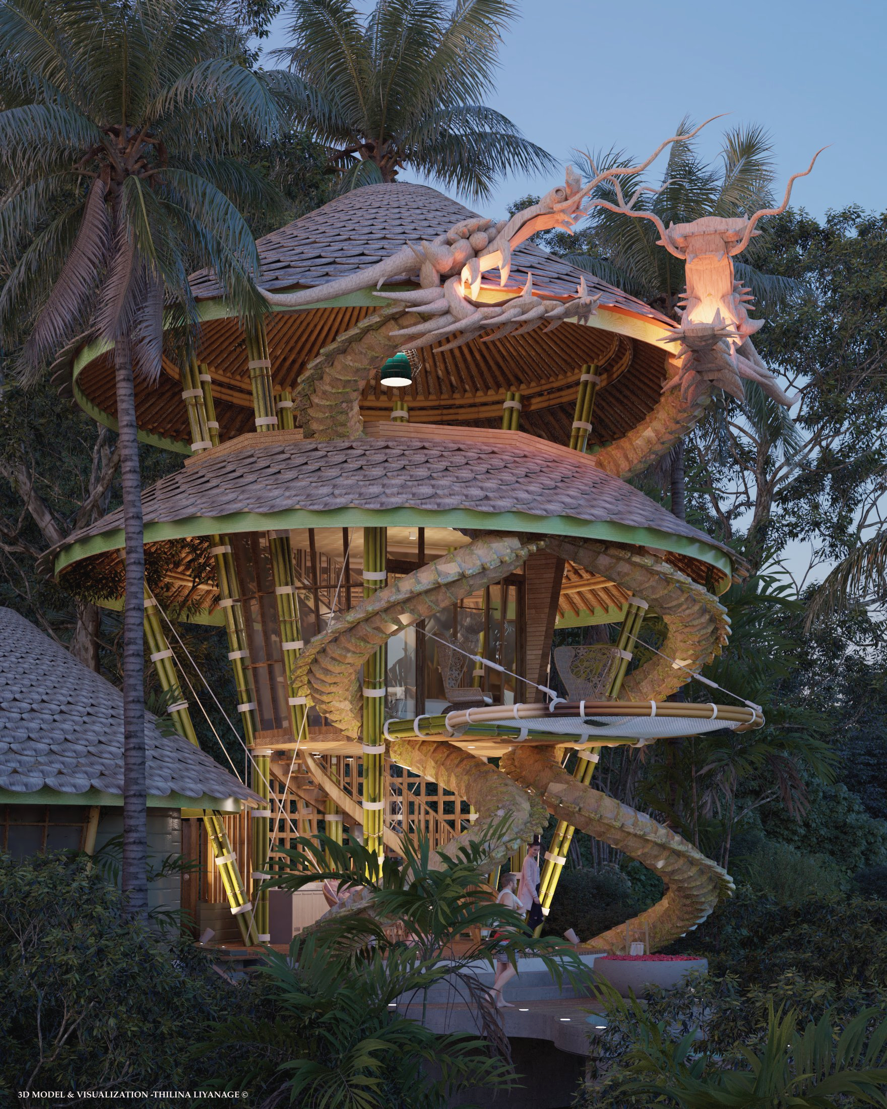 Architectural design，villa，Dragon Villa，