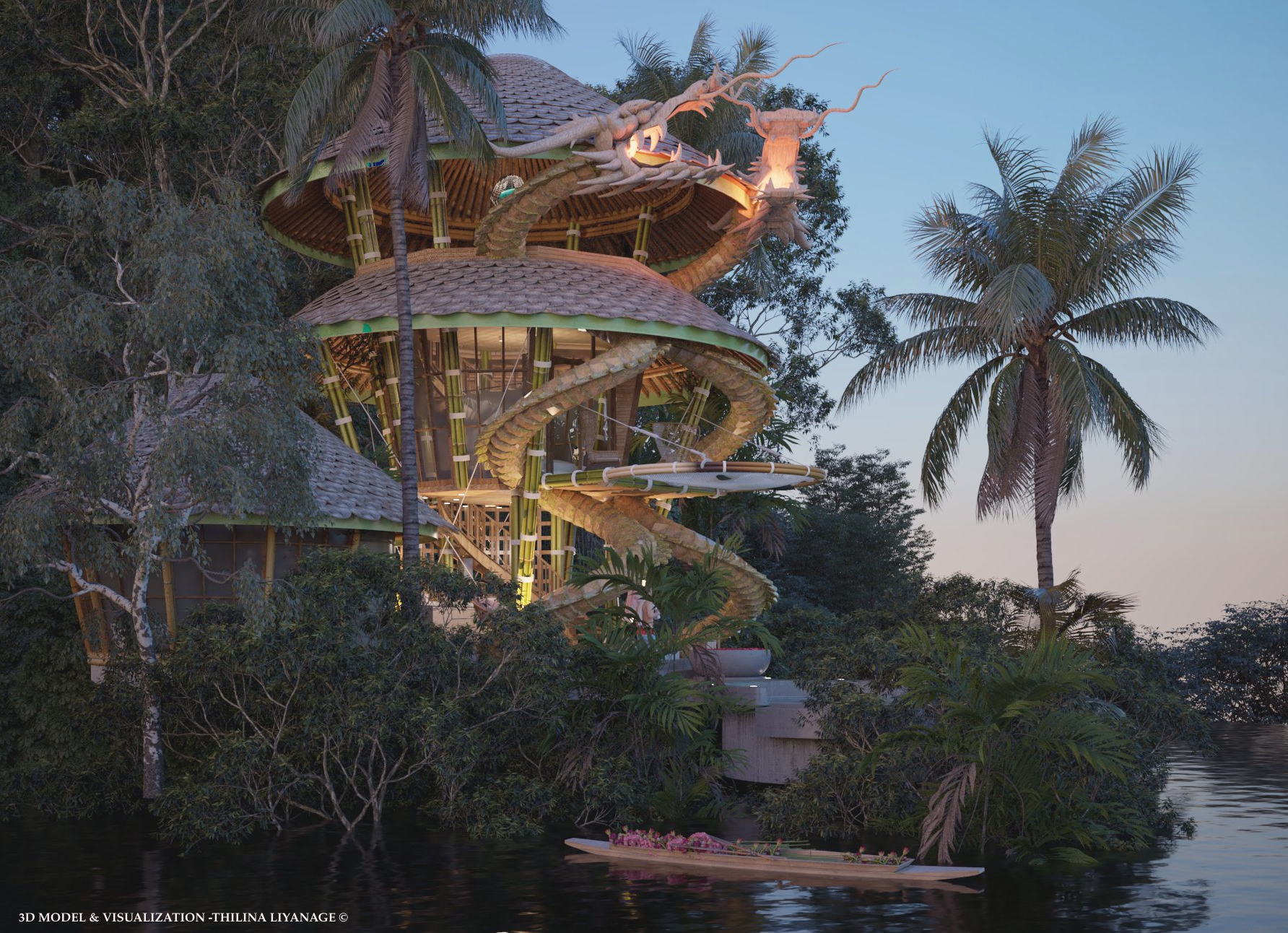 Architectural design，villa，Dragon Villa，