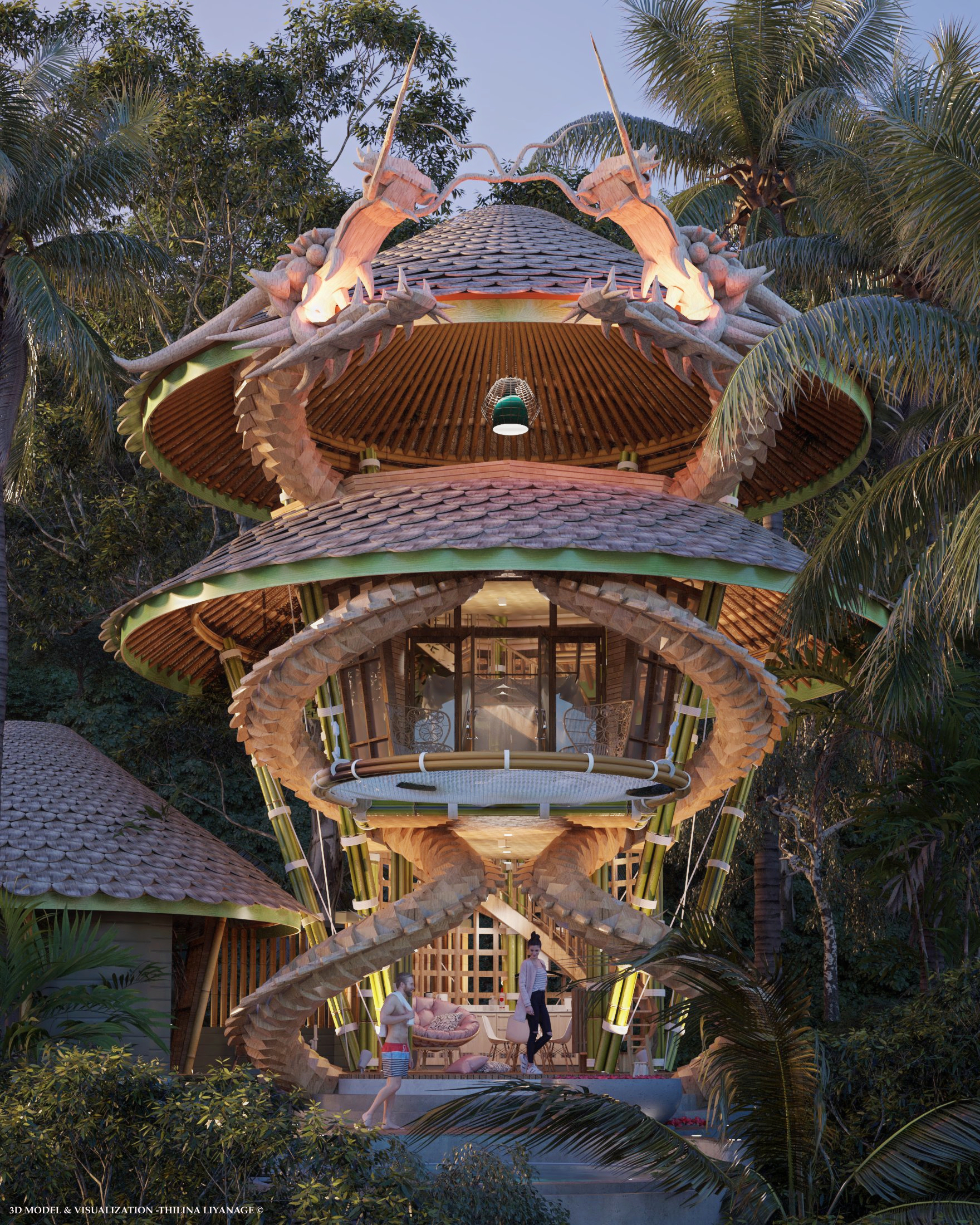 Architectural design，villa，Dragon Villa，