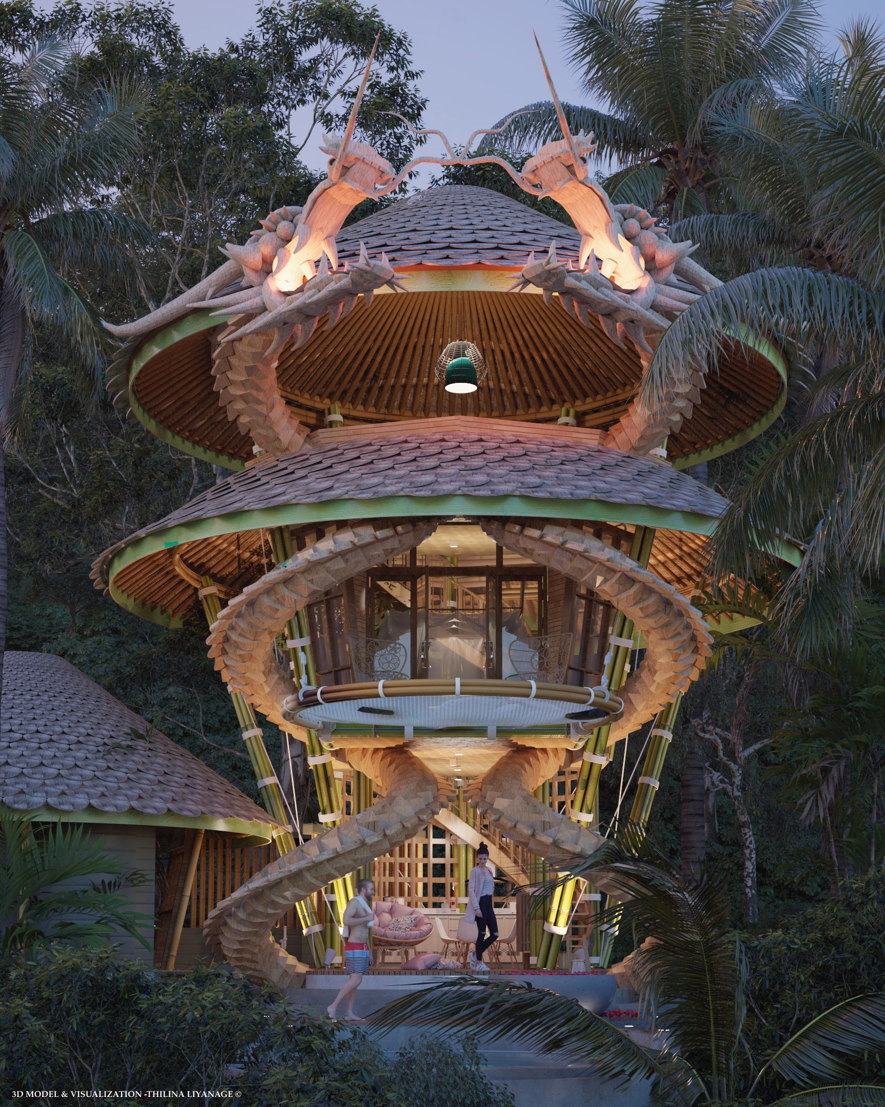 Architectural design，villa，Dragon Villa，