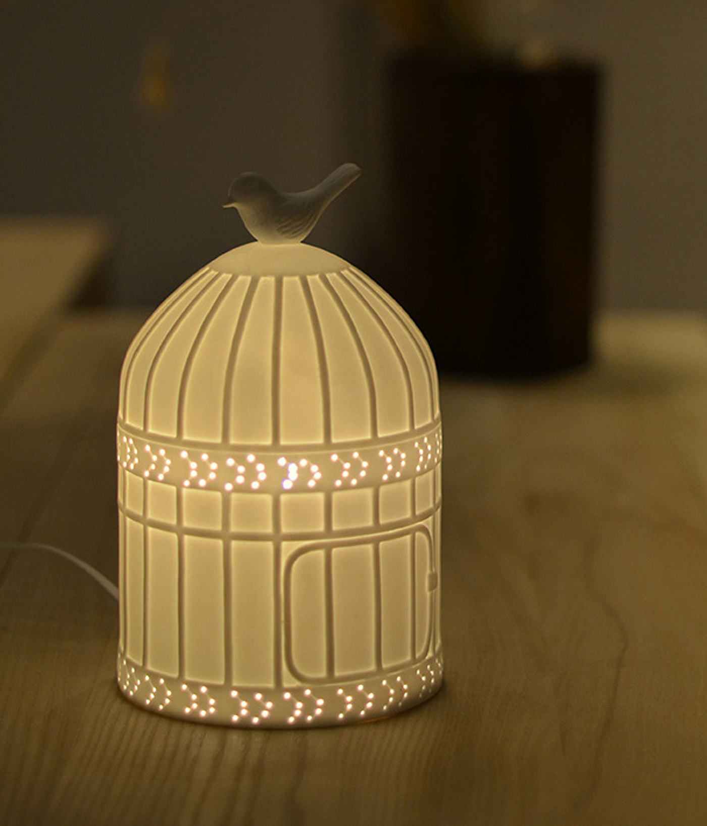 cozy，Night light，Chinese style，Golden bird cage，Little bird，