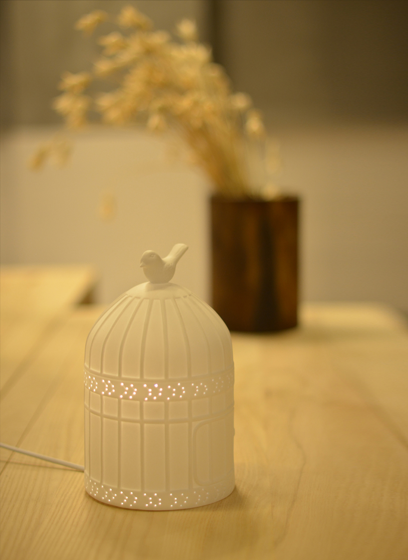 cozy，Night light，Chinese style，Golden bird cage，Little bird，