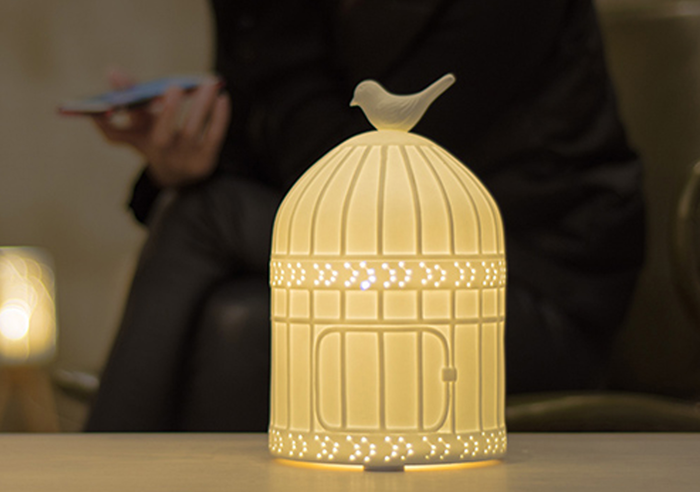 cozy，Night light，Chinese style，Golden bird cage，Little bird，