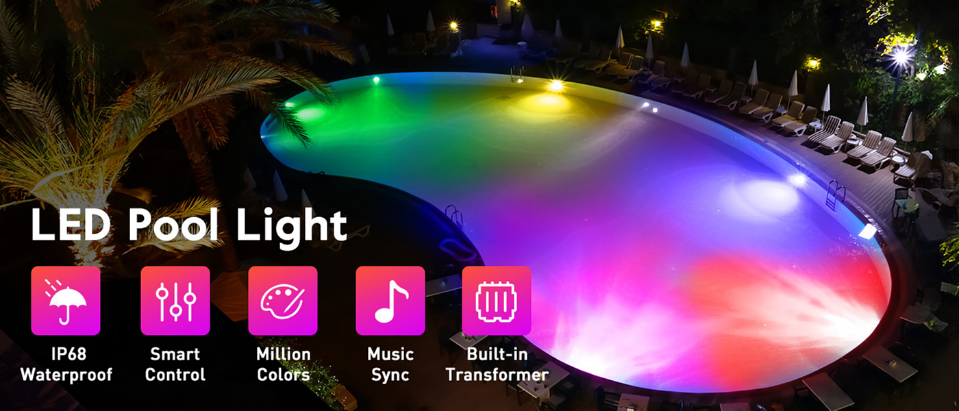 Bluetooth Pool Lights，Swimming pool lamp，Atmosphere lamp，Floor lamp，