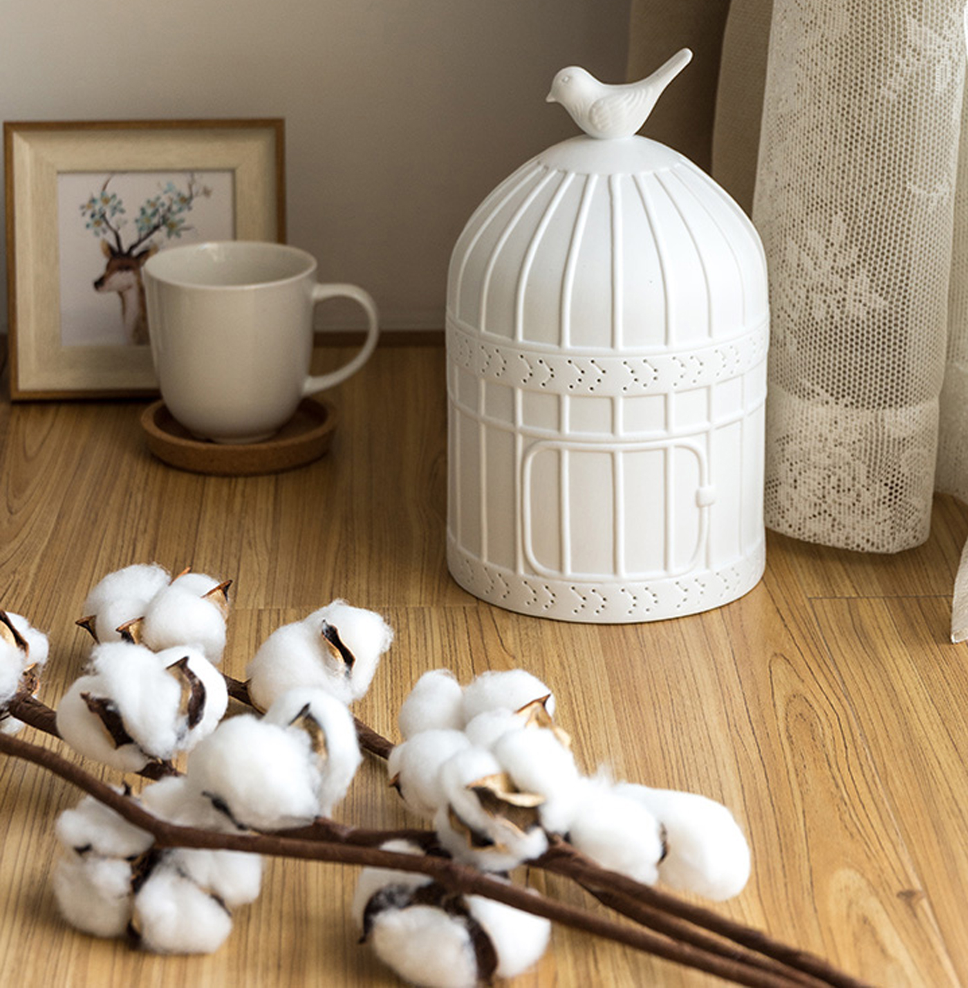 cozy，Night light，Chinese style，Golden bird cage，Little bird，