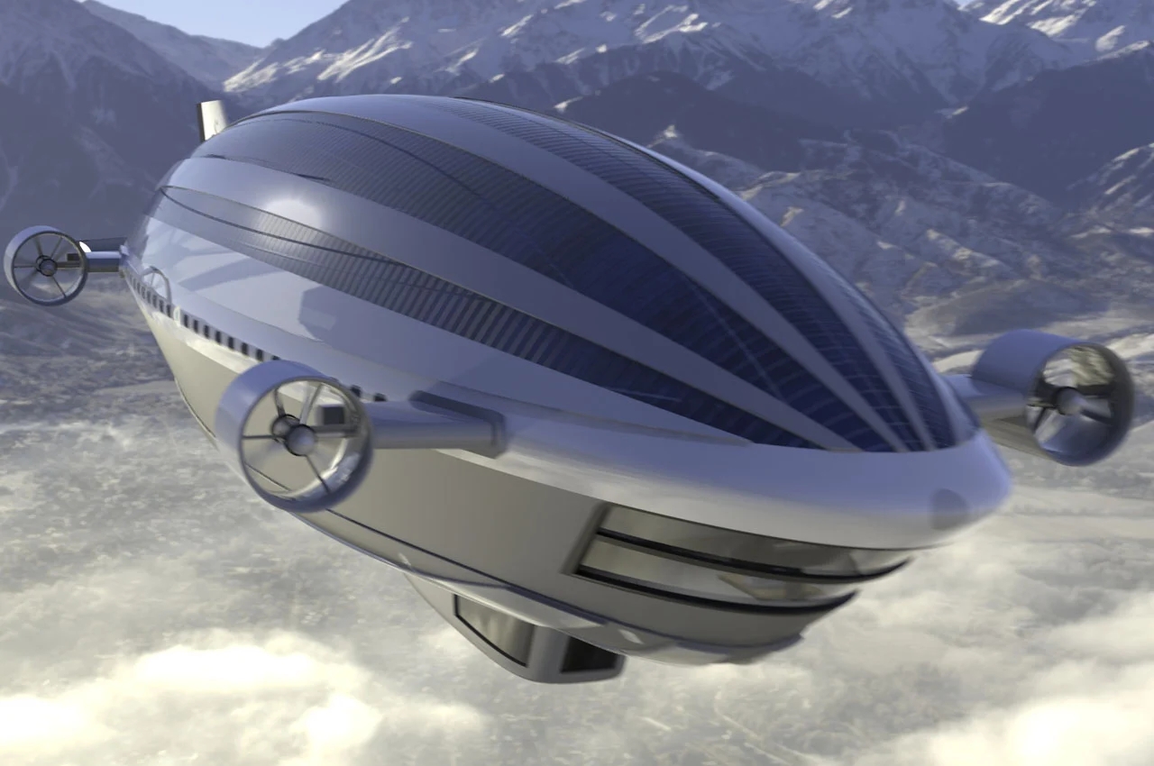 separated airship，Electric engine，Carbon fiber quilting structure，