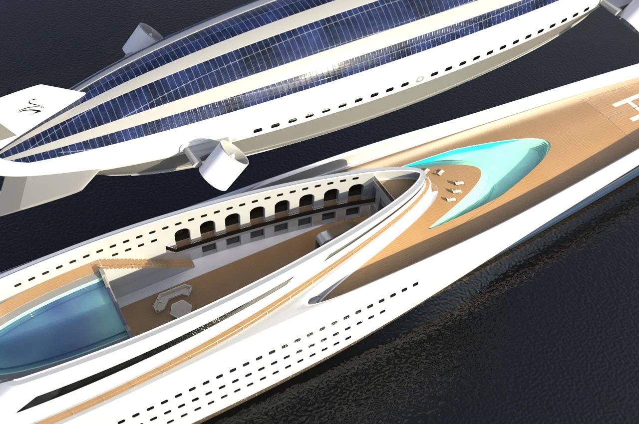 separated airship，Electric engine，Carbon fiber quilting structure，