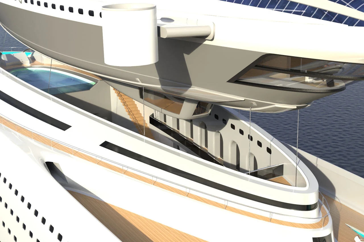 separated airship，Electric engine，Carbon fiber quilting structure，