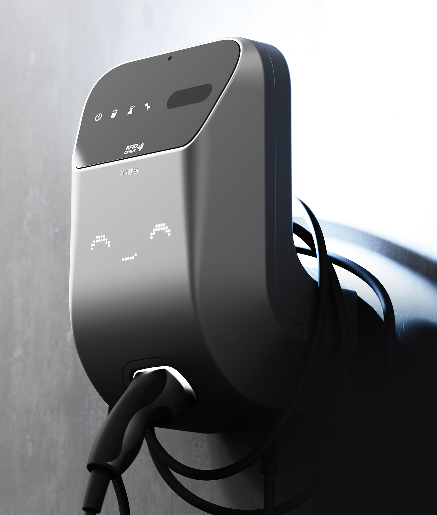 Electric vehicle charging station，KVITTER，EV Charger，