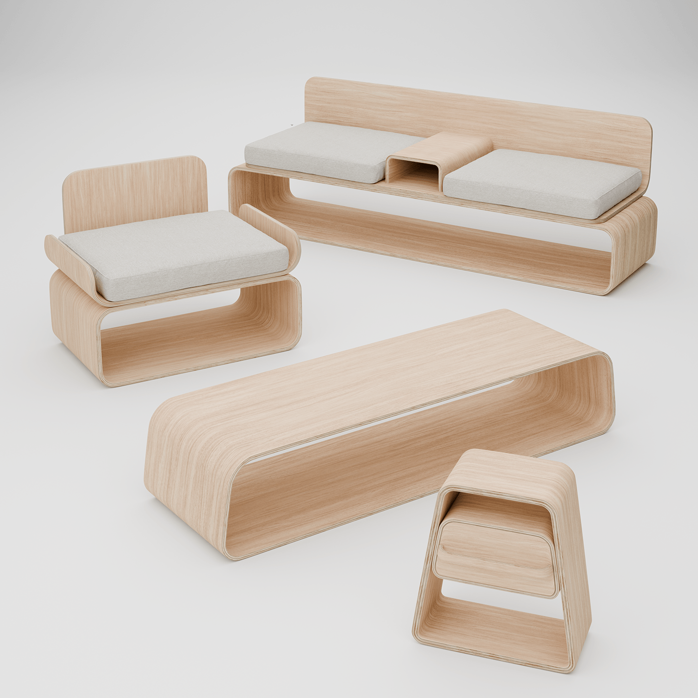 KURVE，furniture，industrial design，wood，