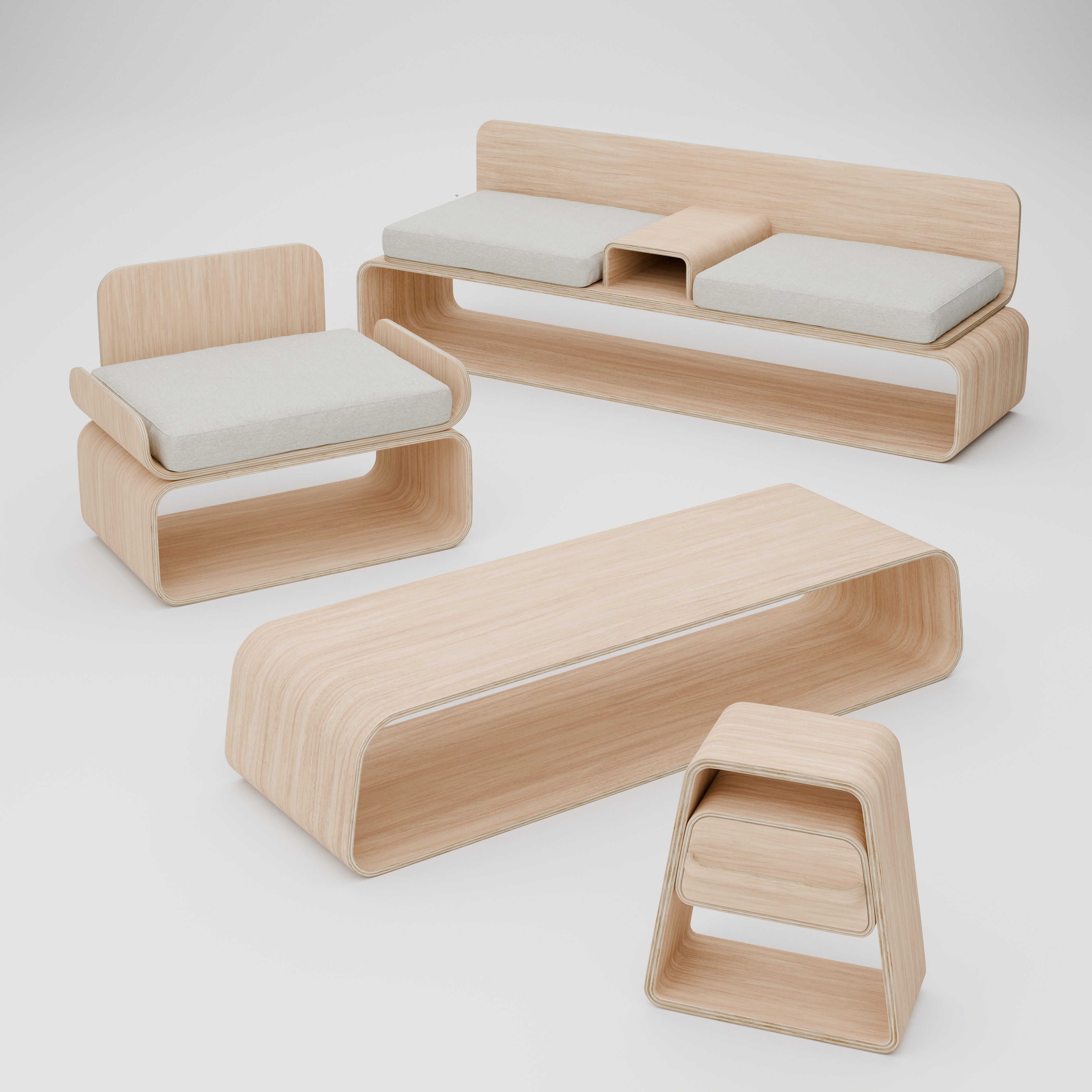 KURVE，furniture，industrial design，wood，