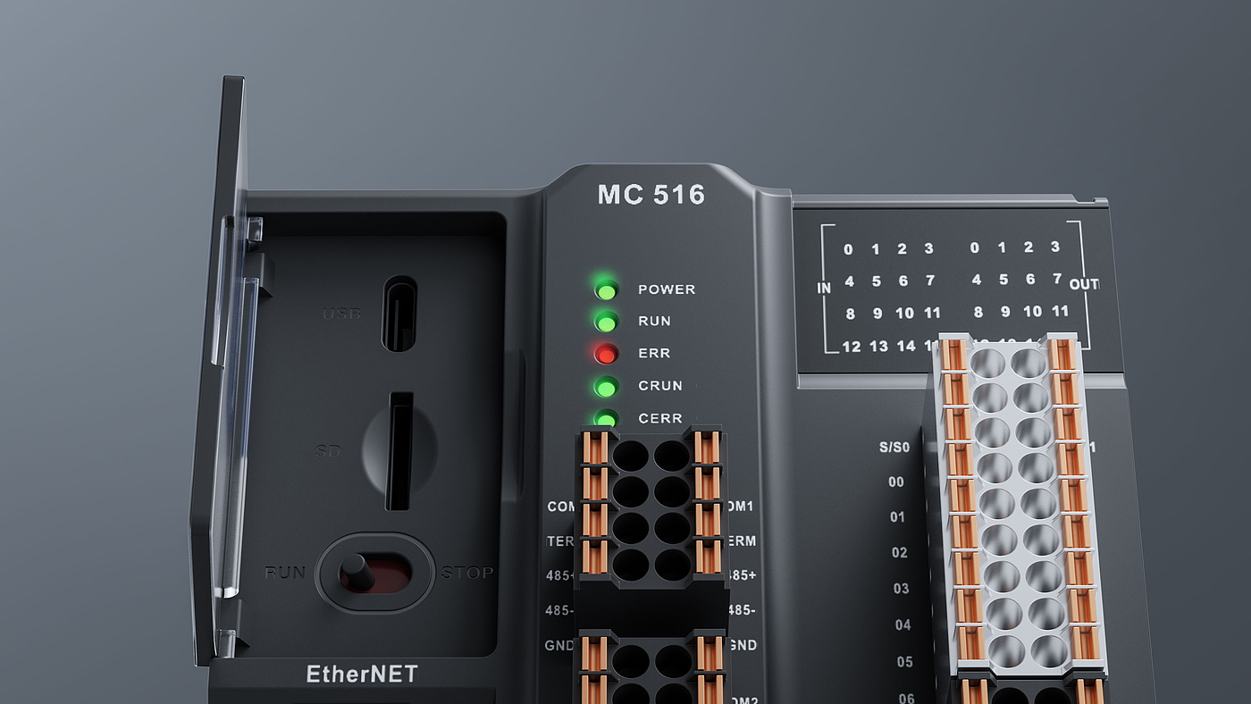 PLC controller design，Controller design，PLC controller，industrial design，product design，Product definition，
