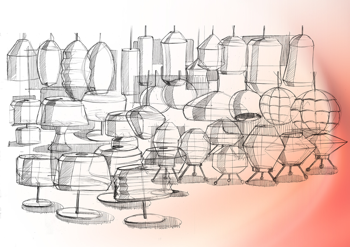 Paper lamps，furniture，Lighting，product design，