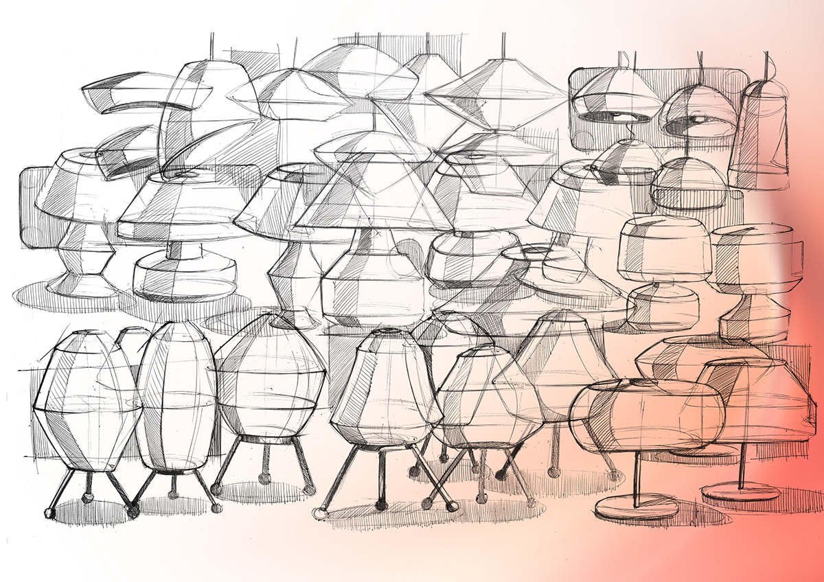 Paper lamps，furniture，Lighting，product design，