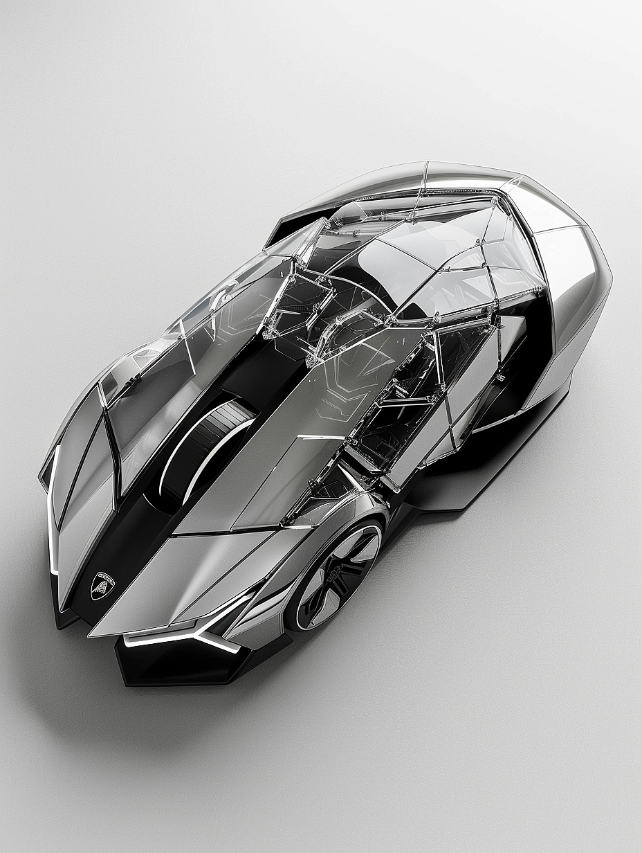 mouse，AIGC，Love the light bulb，Sports car, Lamborghini，transparent，