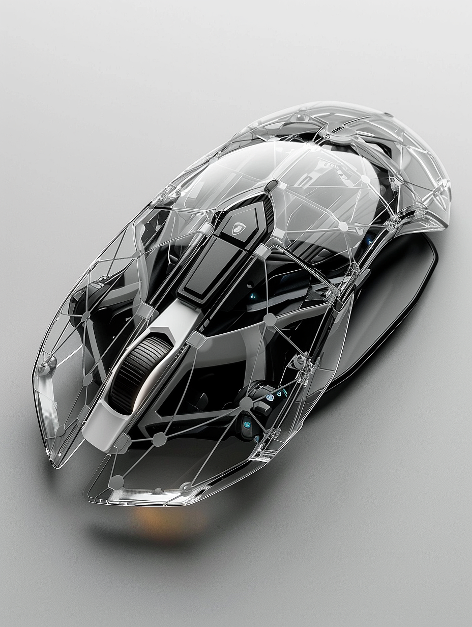 mouse，AIGC，Love the light bulb，Sports car, Lamborghini，transparent，