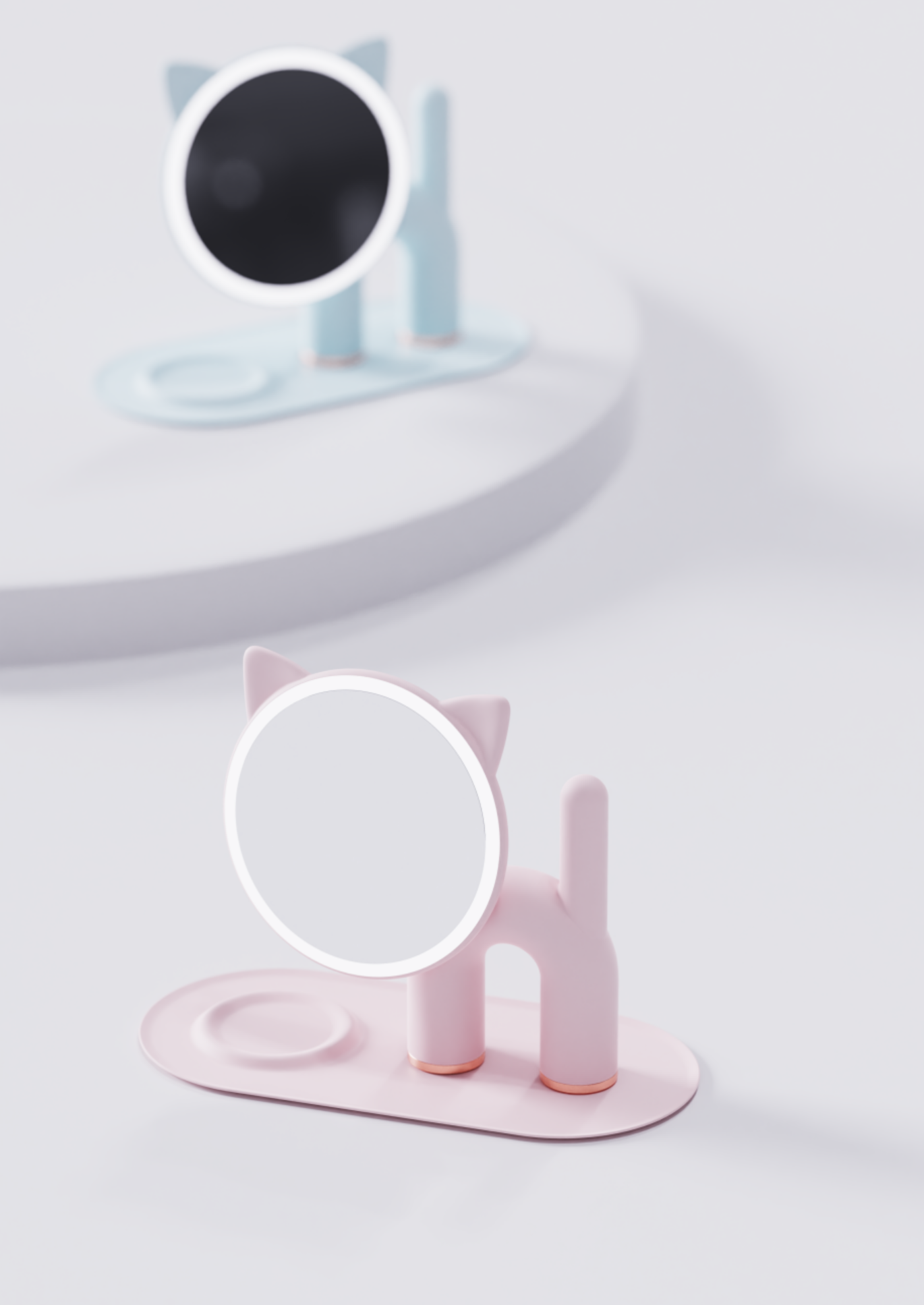 LED makeup mirror design，Kitty，