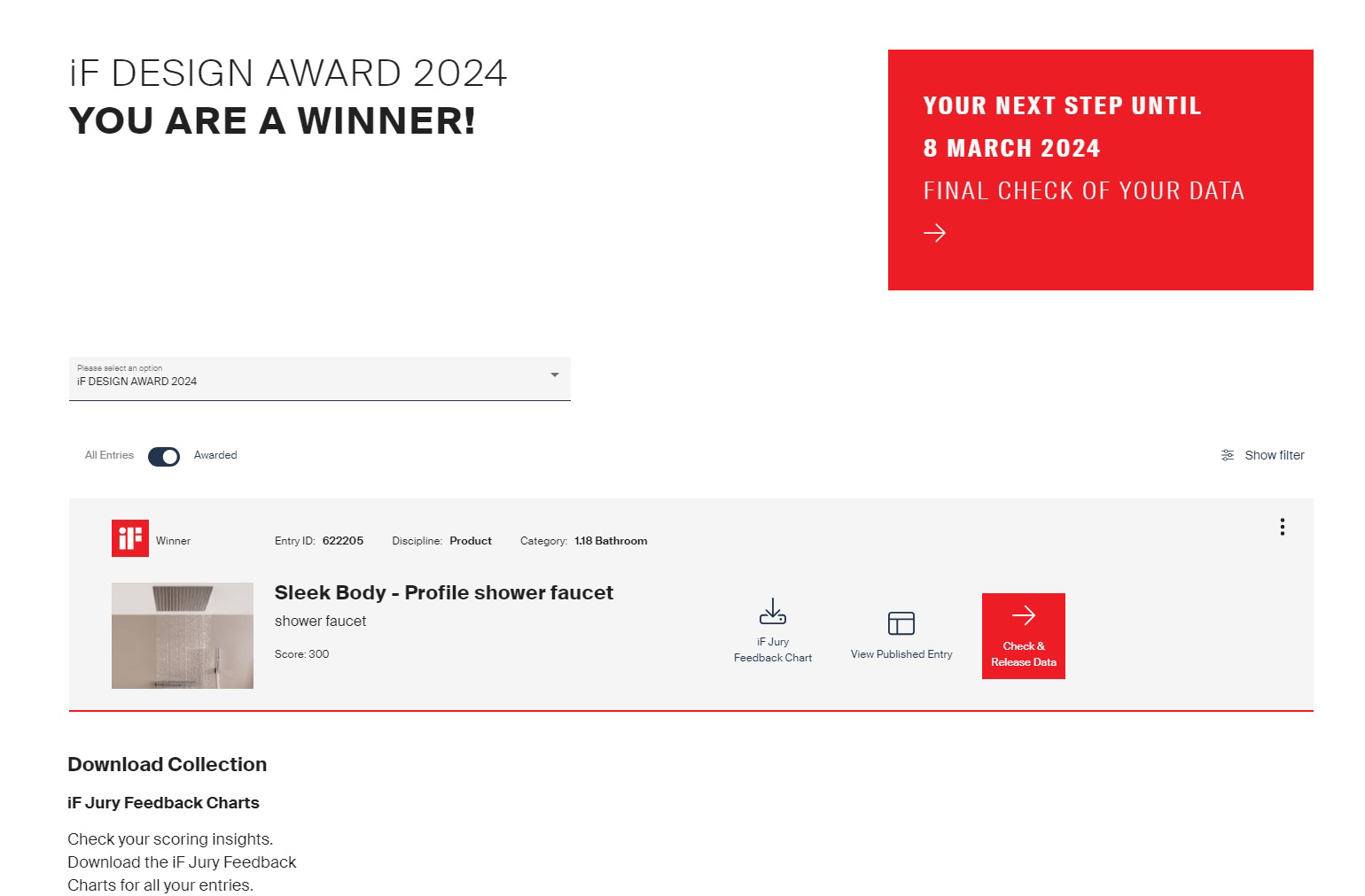 Bathroom design，product design，Boundless design，original，German iF Design Award，Shower，Big shower，2024IF Design Award，