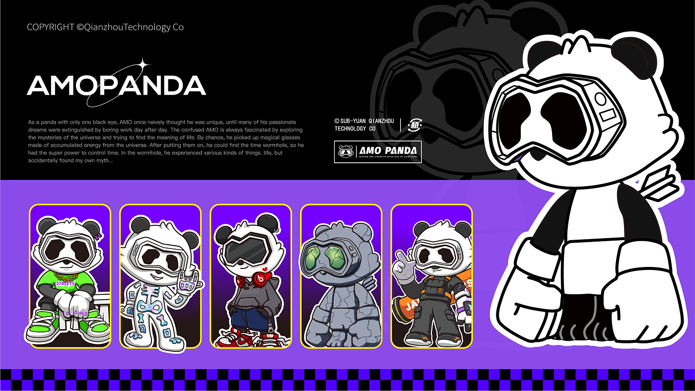 Tide play，Panda IP，IP Design，Trendy design，mascot design ，Toys，Toy design，industrial design，