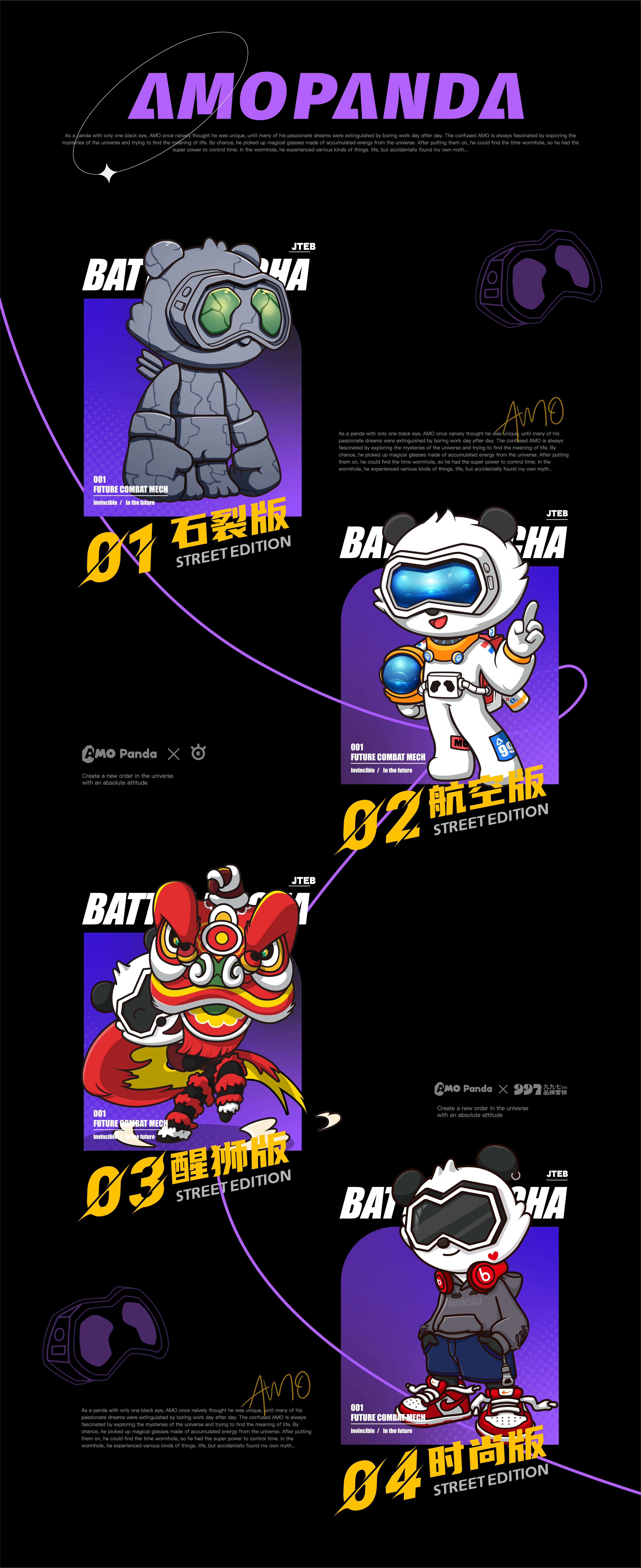 Tide play，Panda IP，IP Design，Trendy design，mascot design ，Toys，Toy design，industrial design，