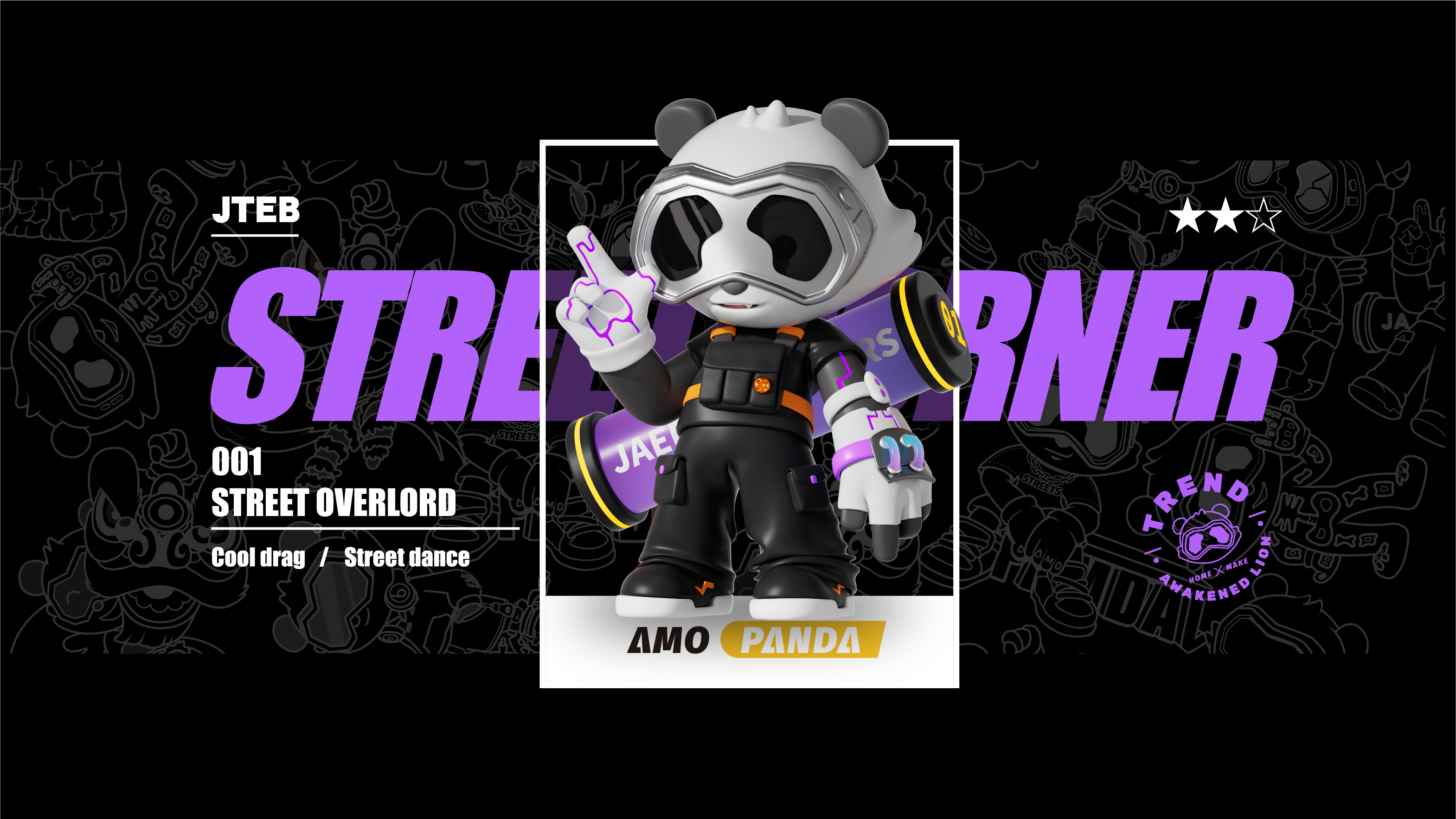 Tide play，Panda IP，IP Design，Trendy design，mascot design ，Toys，Toy design，industrial design，