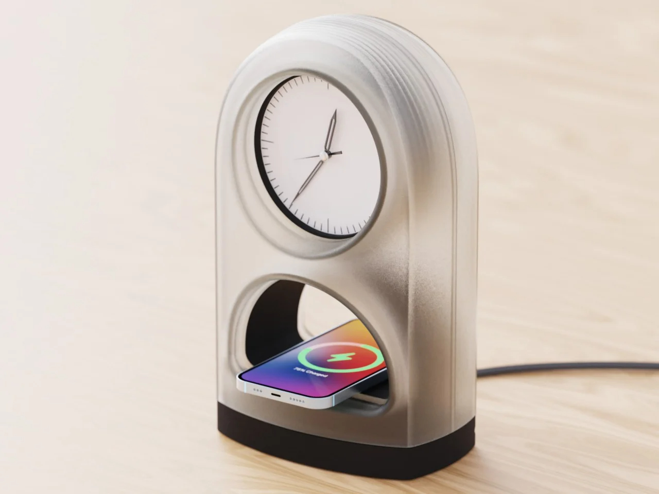 wireless charger ，Clock design，Spirit Reminder，alarm clock，