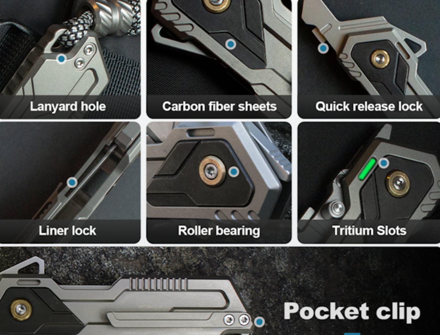 Multifunctional folding knife，Gr5 titanium alloy，Lightweight to carry，tool，