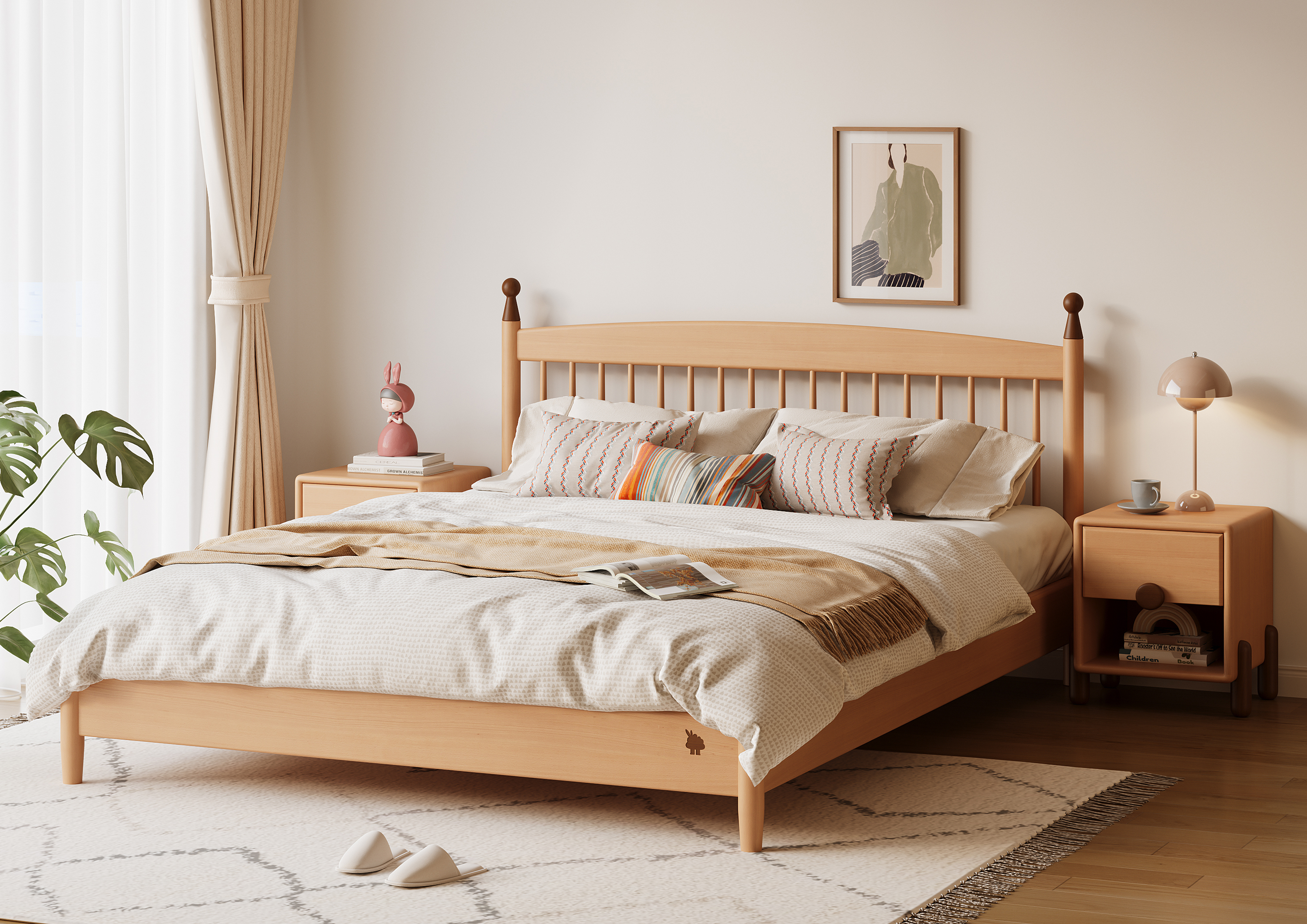 Wooden furniture，Children's home，solid wood，Windsor Bed，Children bed，