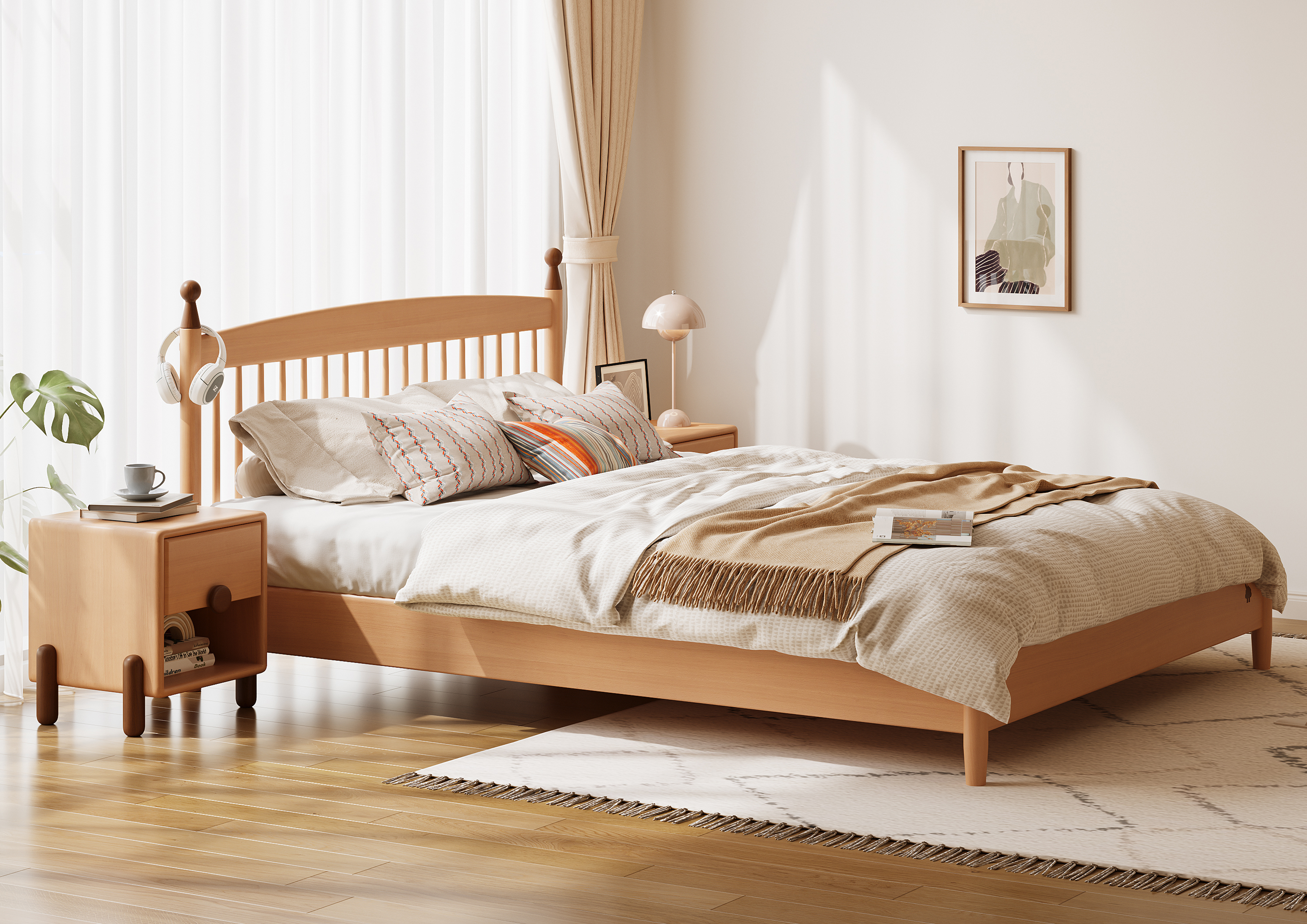 Wooden furniture，Children's home，solid wood，Windsor Bed，Children bed，