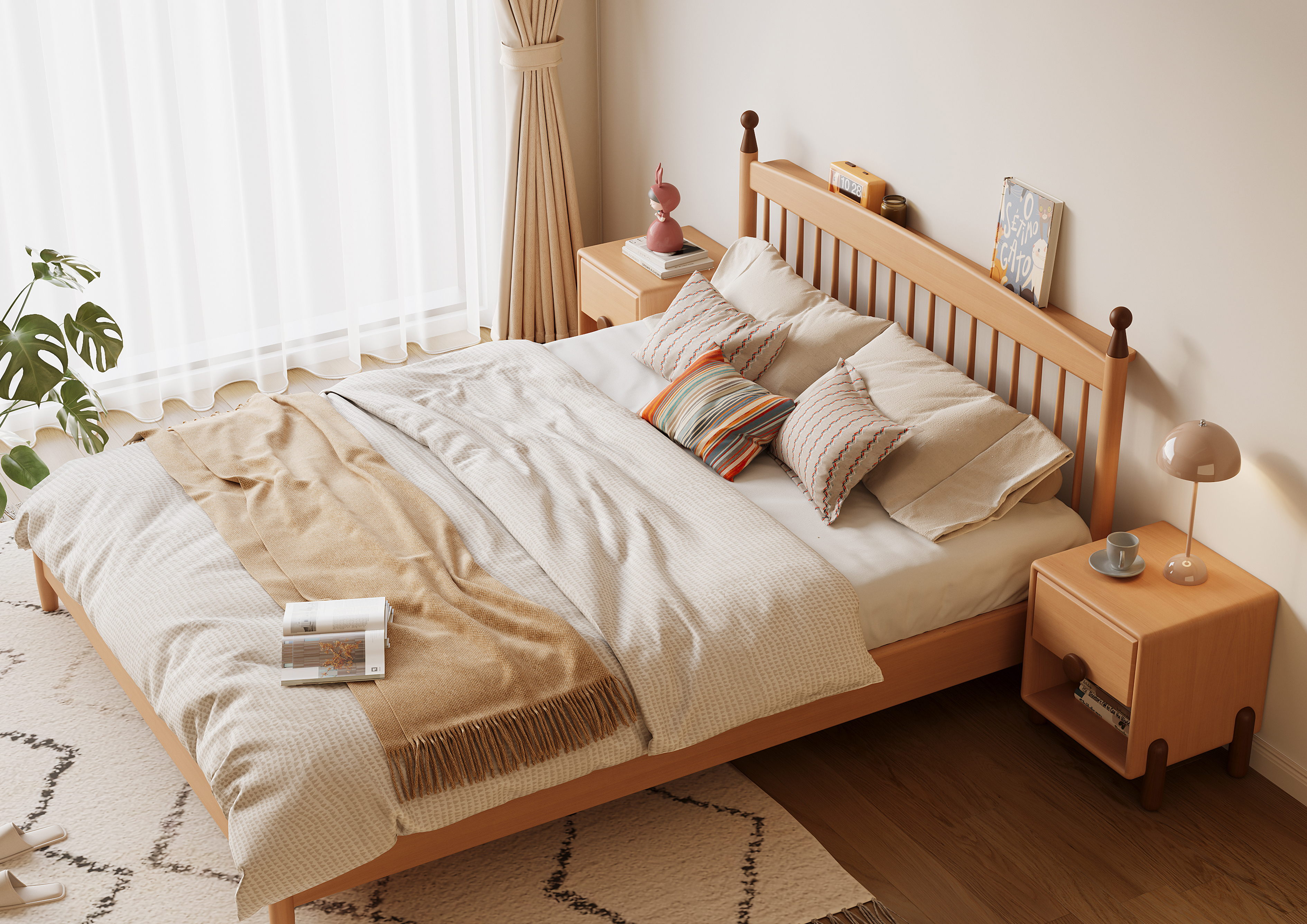 Wooden furniture，Children's home，solid wood，Windsor Bed，Children bed，