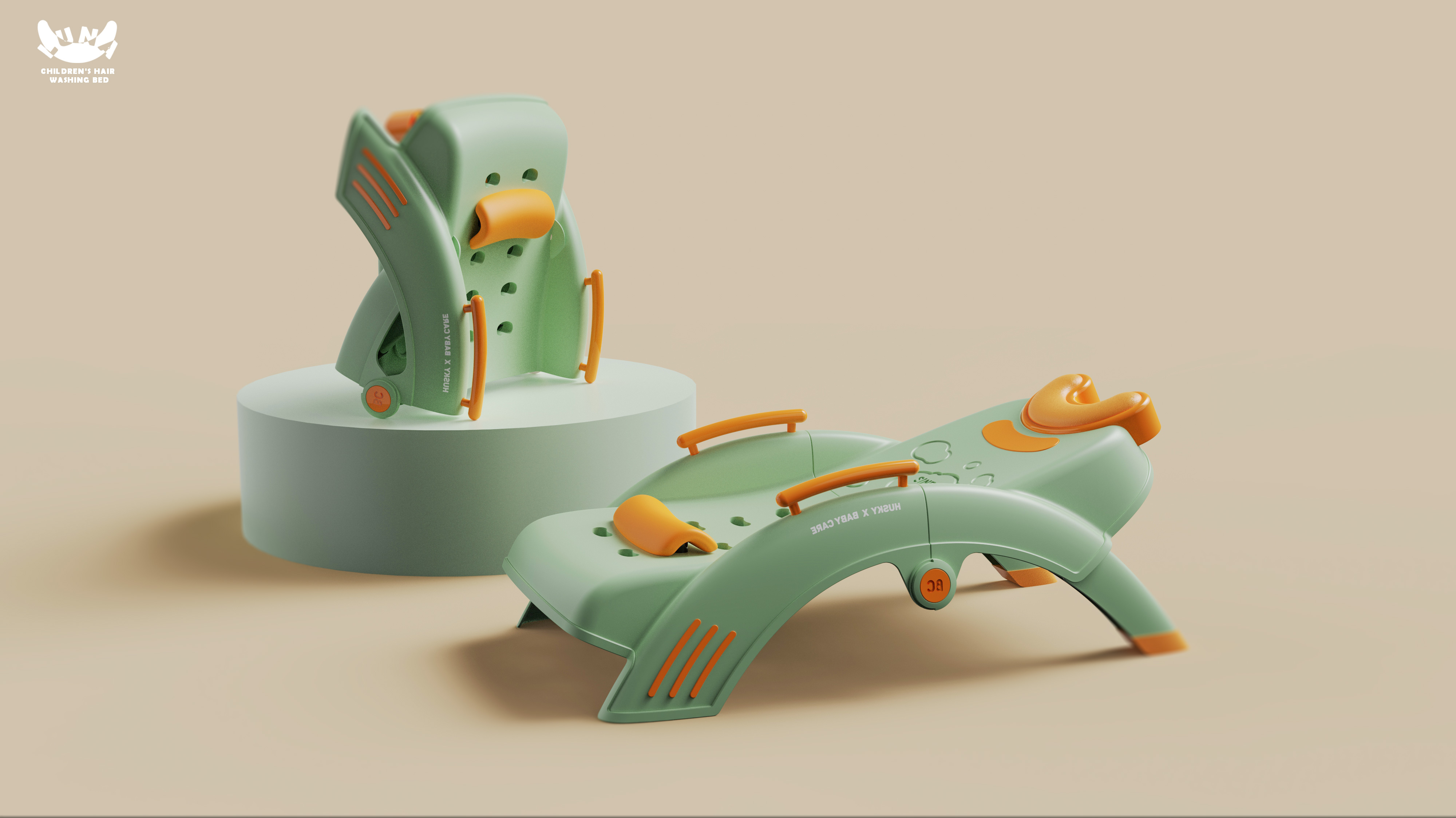 industrial design，Appearance design，Structural design，Children's shampoo bed，