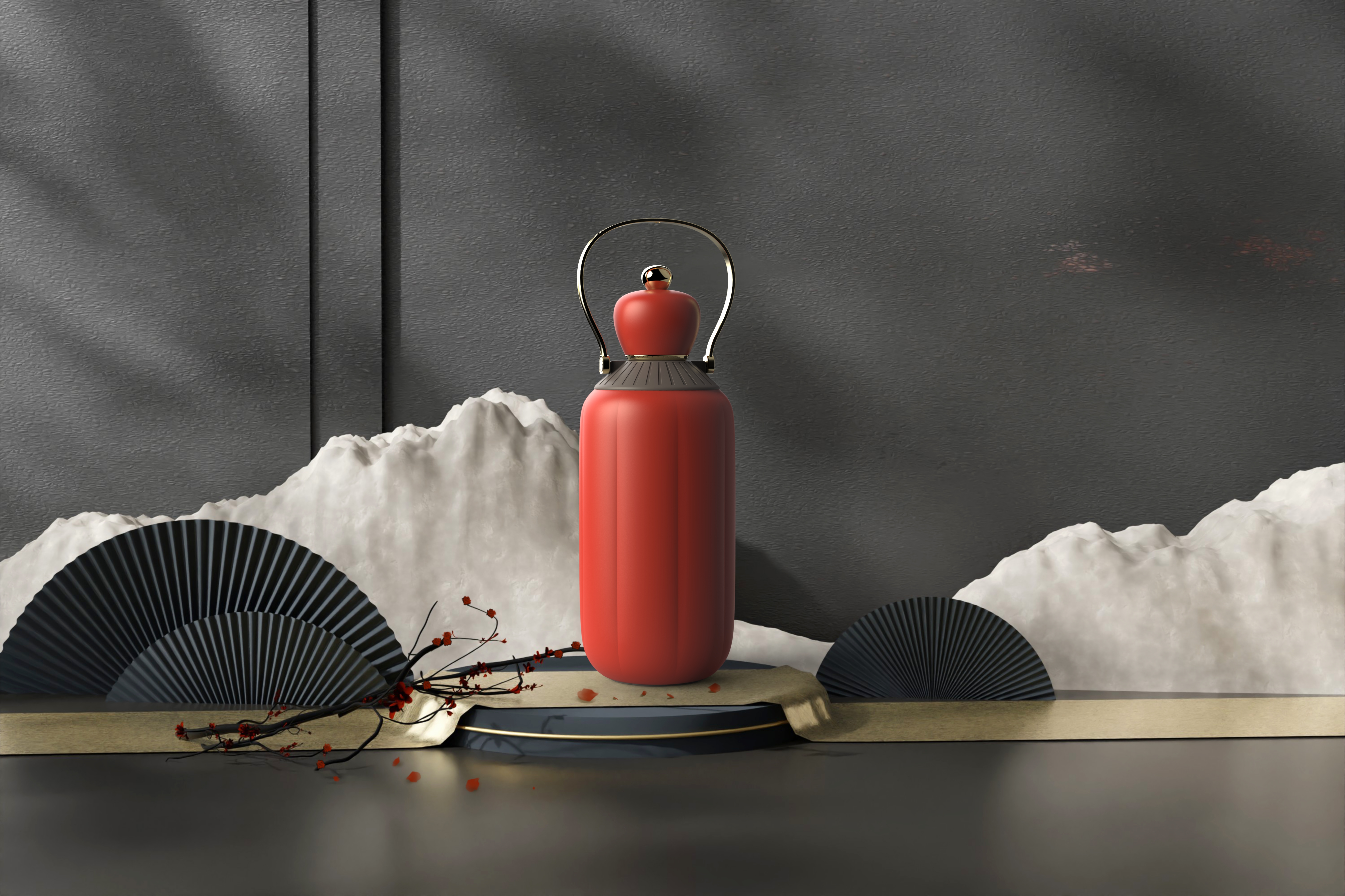 product design，industrial design，vacuum flask，National style，Appearance design，Chinese style，vacuum cup，