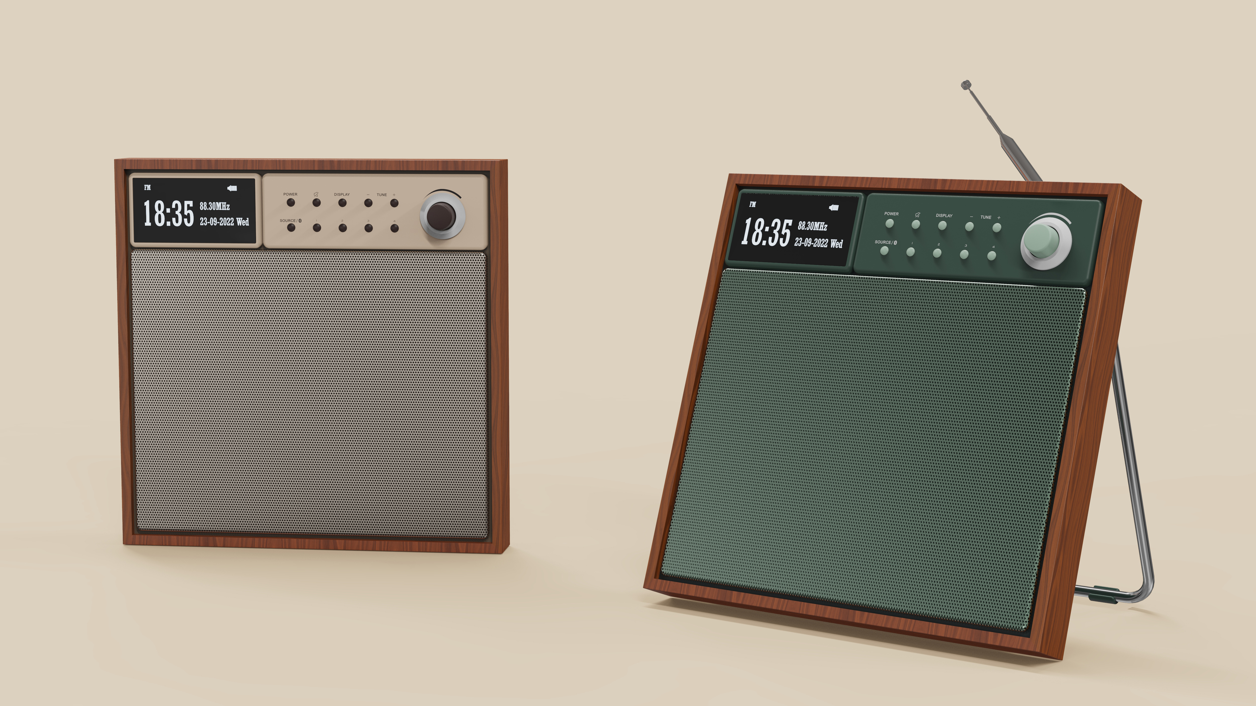 Bluetooth Speaker ，Retro style，radio，display，Cherry wood，Photo frame，Pure wind，