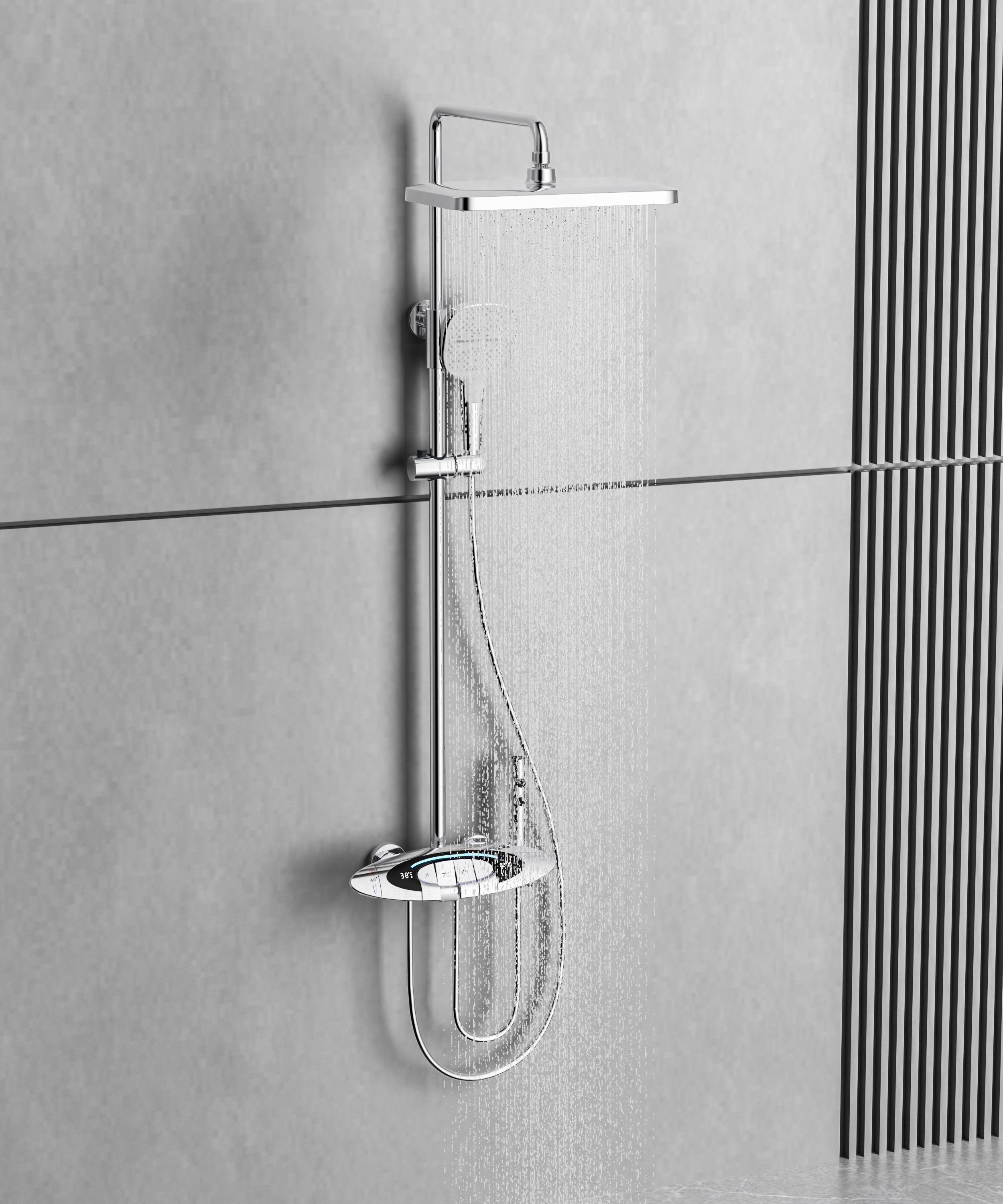 Big shower，water tap，