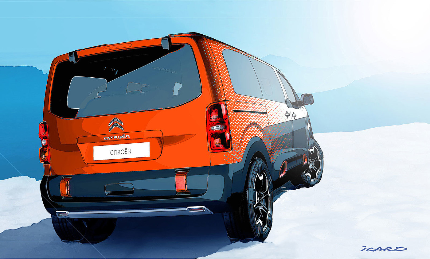 industrial design，product design，Citroen，Concept hand drawing，automobile，mpv，