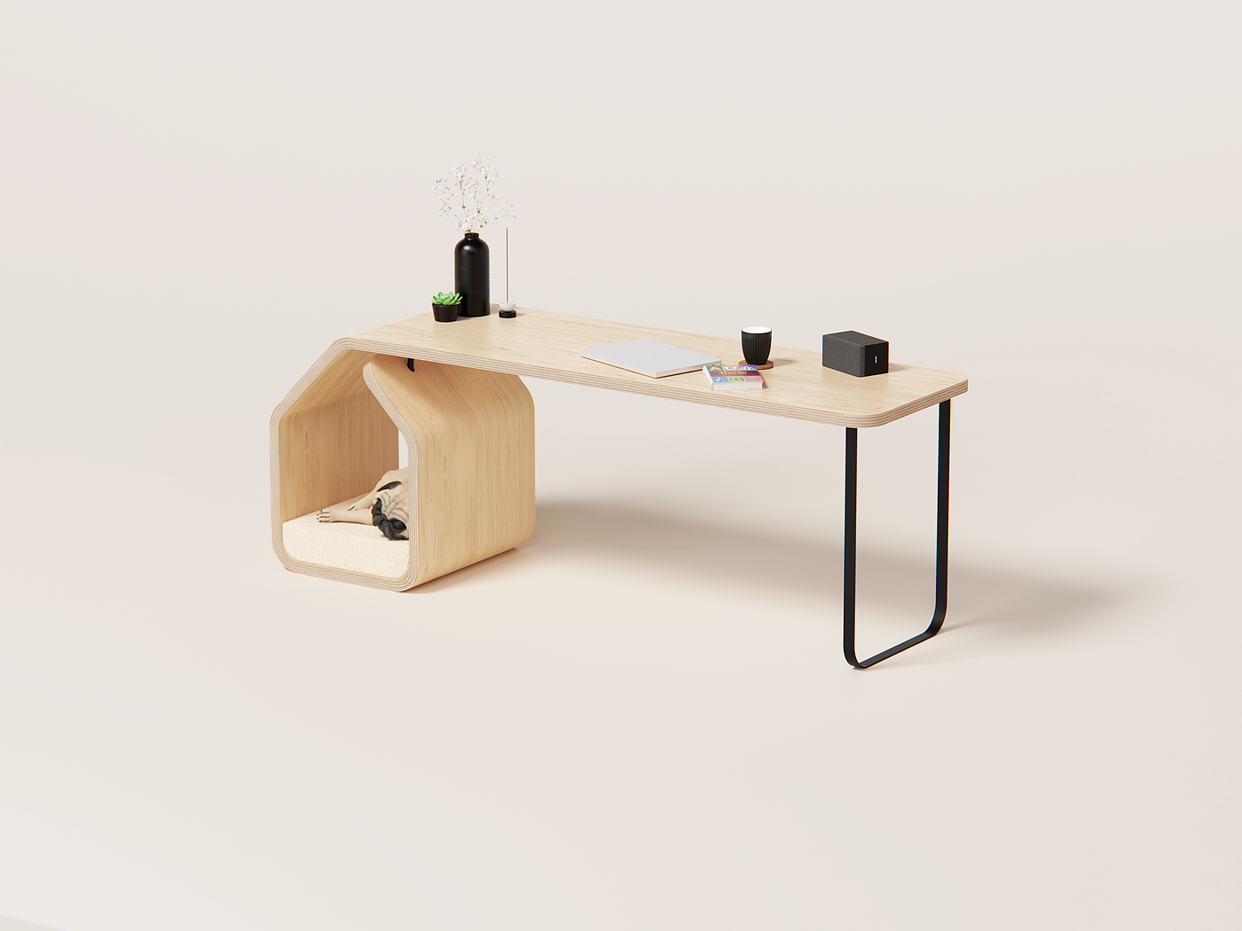 Dog Hut Desk，办公桌，多功能，简约，设计，