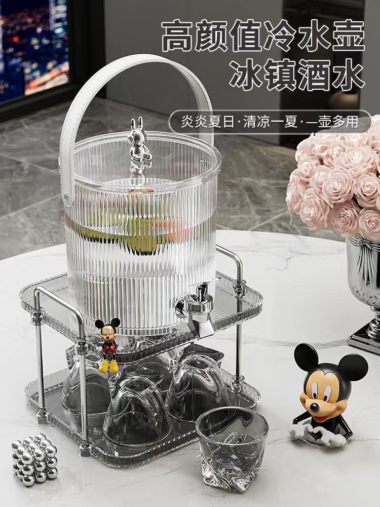 Cold kettle with faucet，pot ，Juice jug，Juice bucket，Cold bucket，Curling，Refrigerator cold kettle，