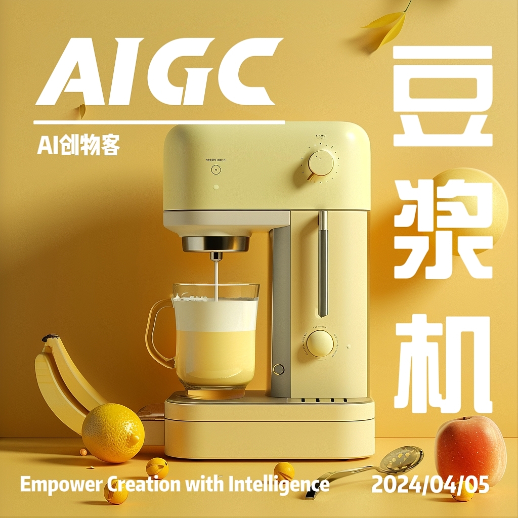 AIGC，AI设计，工业设计，产品设计，日用家电，AI辅助，豆浆机，厨电设计，