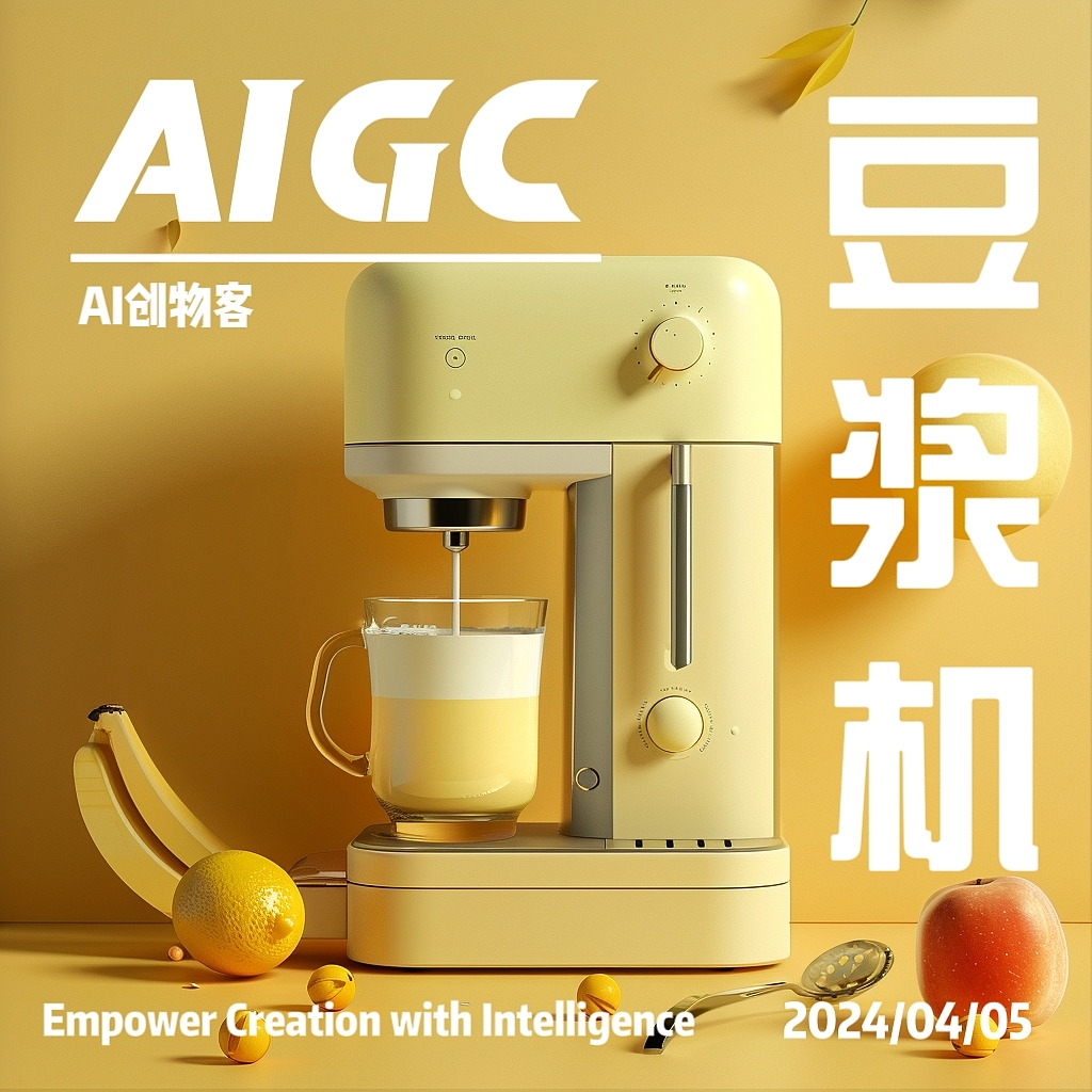 AIGC，AI design，industrial design，product design，Household appliances，AI Assisted，Soybean Milk machine，Kitchen electrical design，