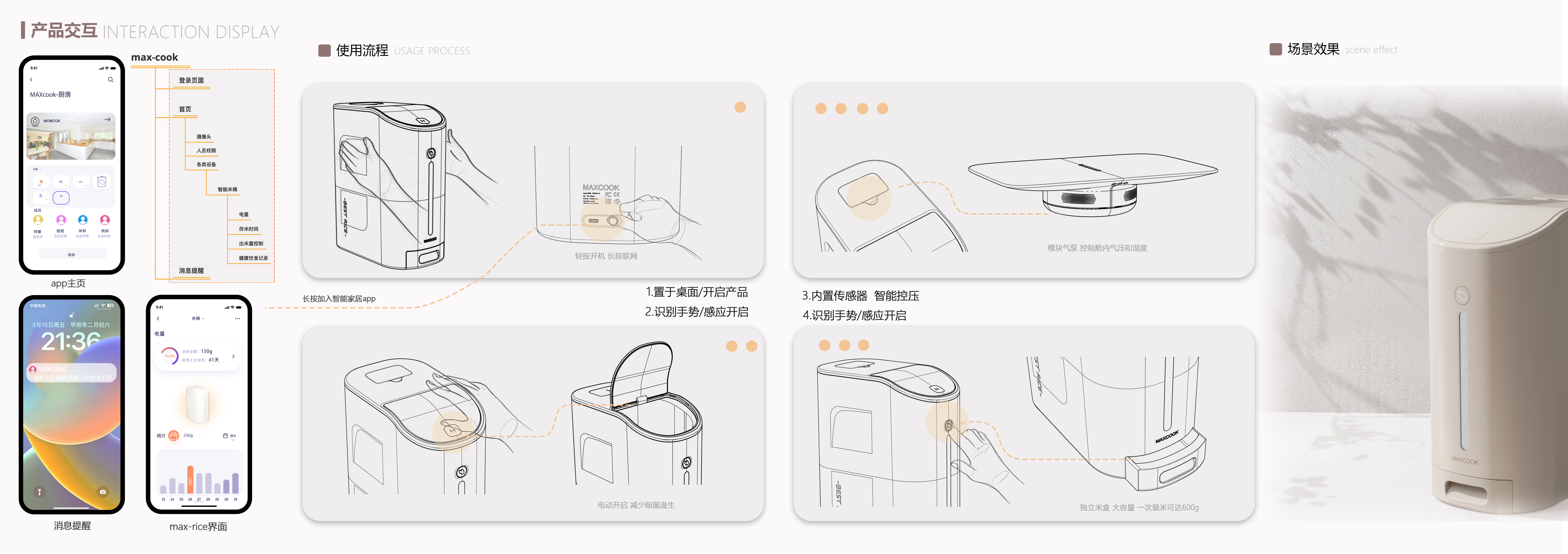 Smart home，healthy life，Rice bucket design，