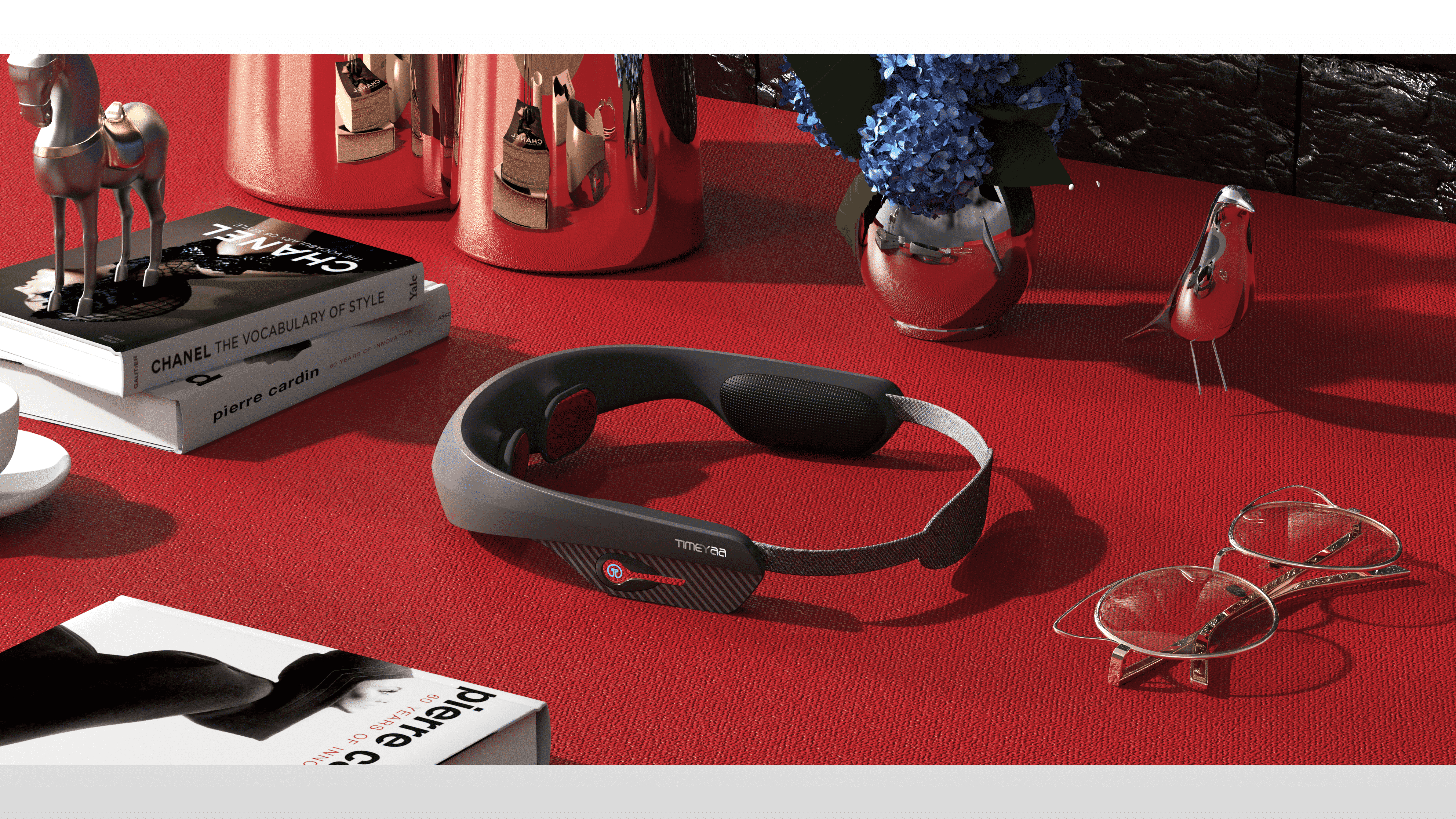 Bone conduction，headset，Headwear，Massage apparatus，Render，Wearing diagram，Bone conduction，headset，Headwear，Massage apparatus，Render，Wearing diagram，