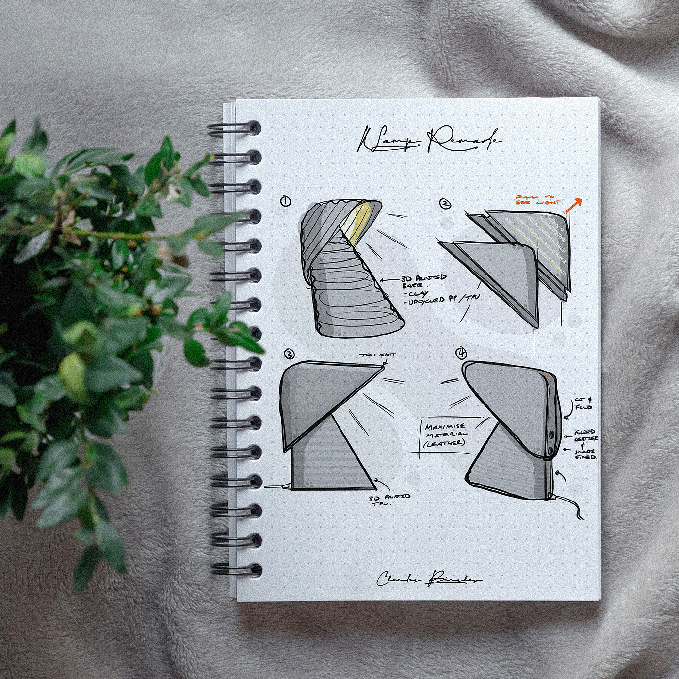 lamp，textile，Design sense table lamp，product design，