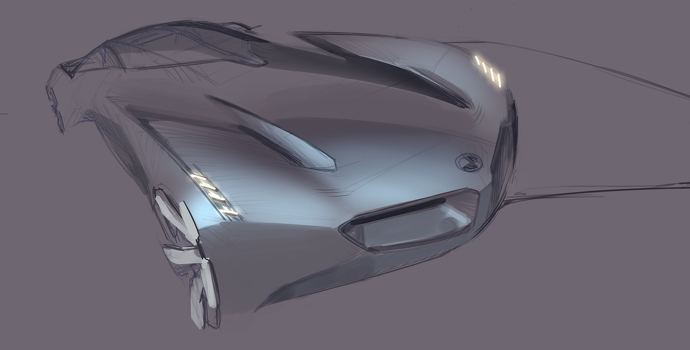 Sketch Drawing，Digital Illustration，Concept car，Automobile design，Ubee ，