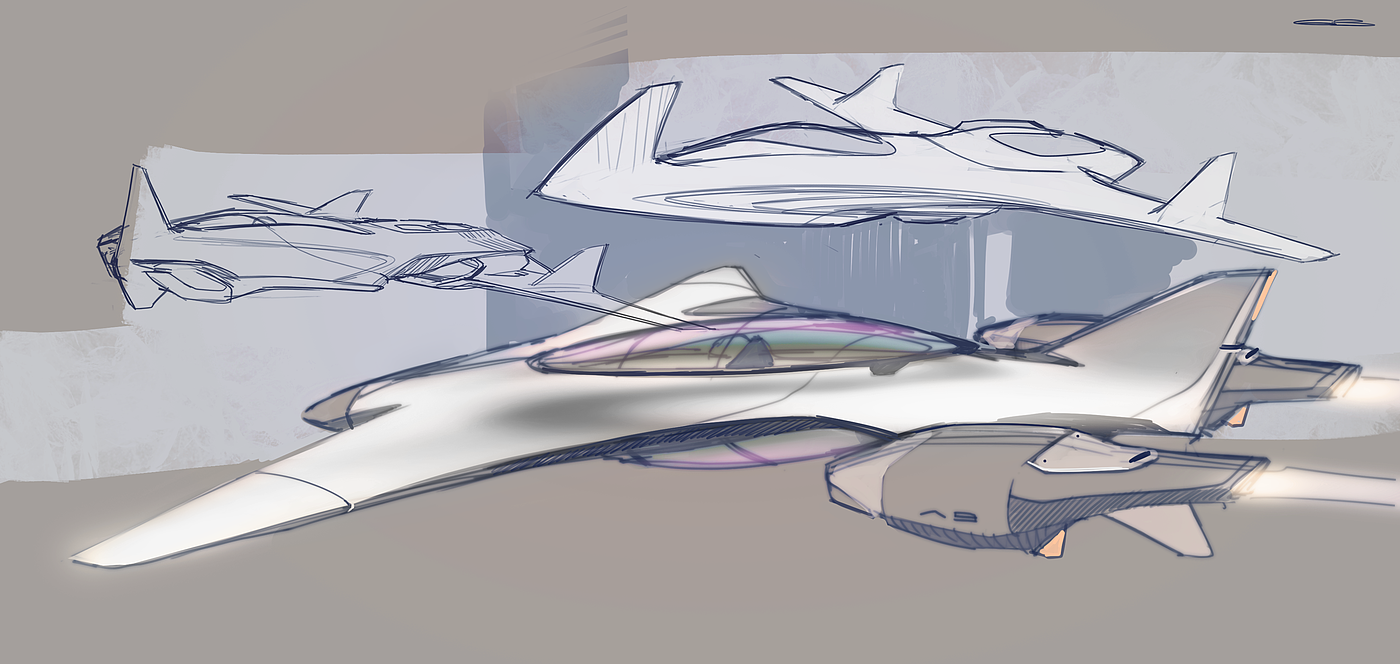 Sketch Drawing，Digital Illustration，Concept car，Automobile design，Ubee ，