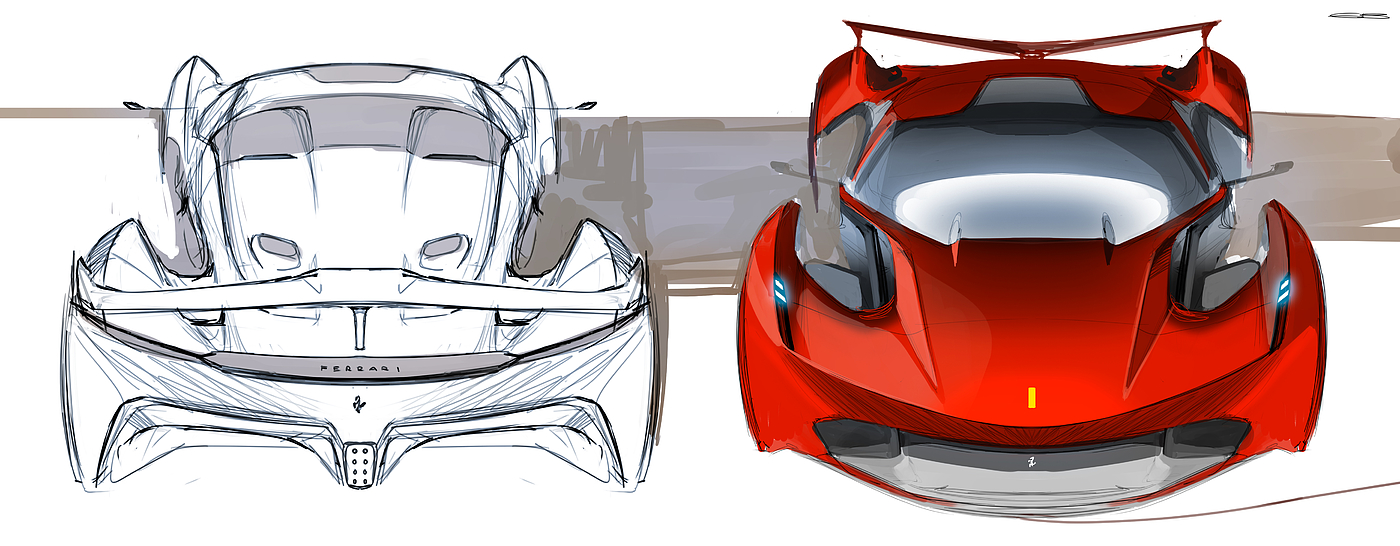 Sketch Drawing，Digital Illustration，Concept car，Automobile design，Ubee ，